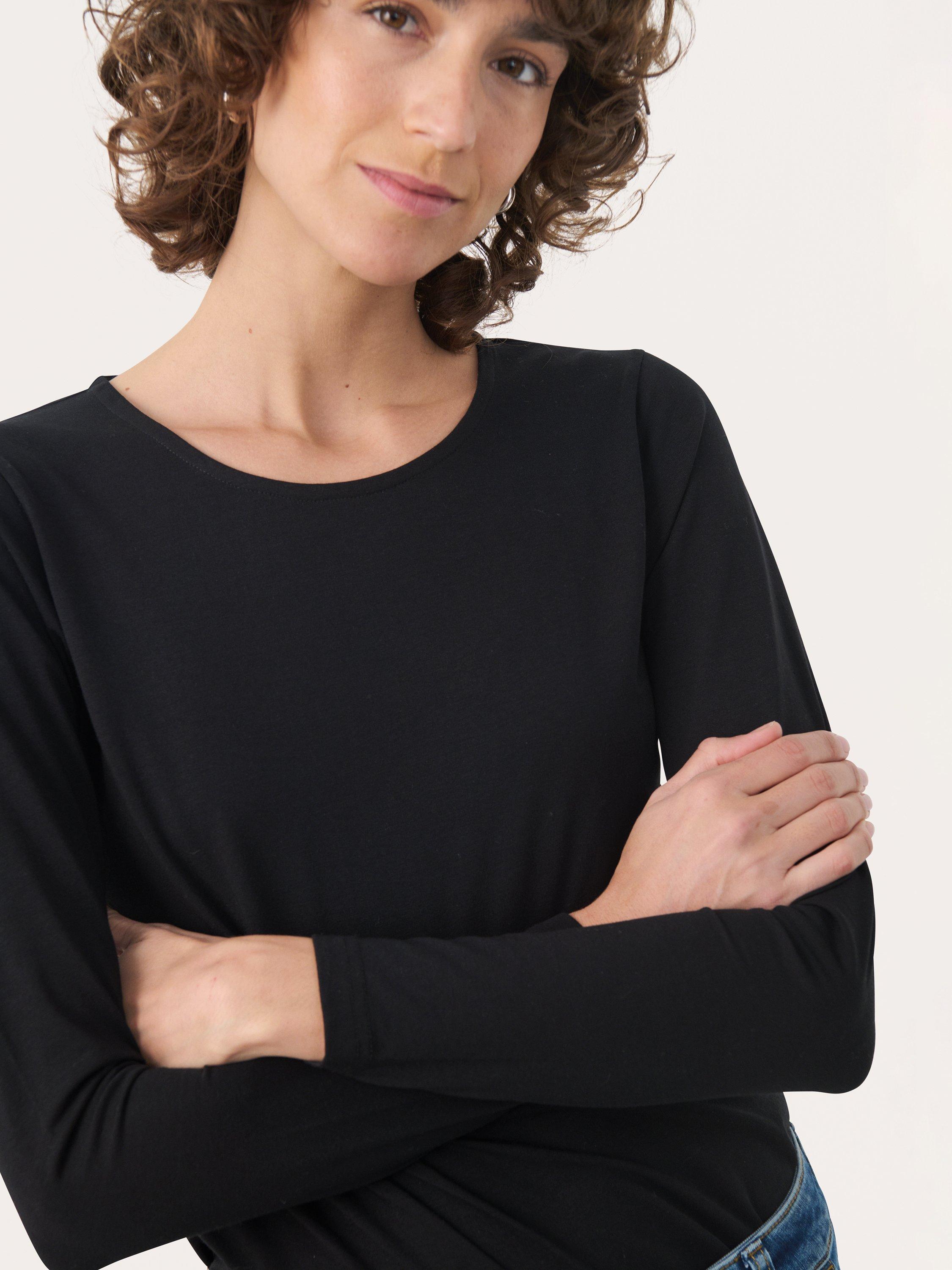 Product image 4 of 6, which shows Part Two Nemajas Crew Neck Long Sleeve Top, Black, XS