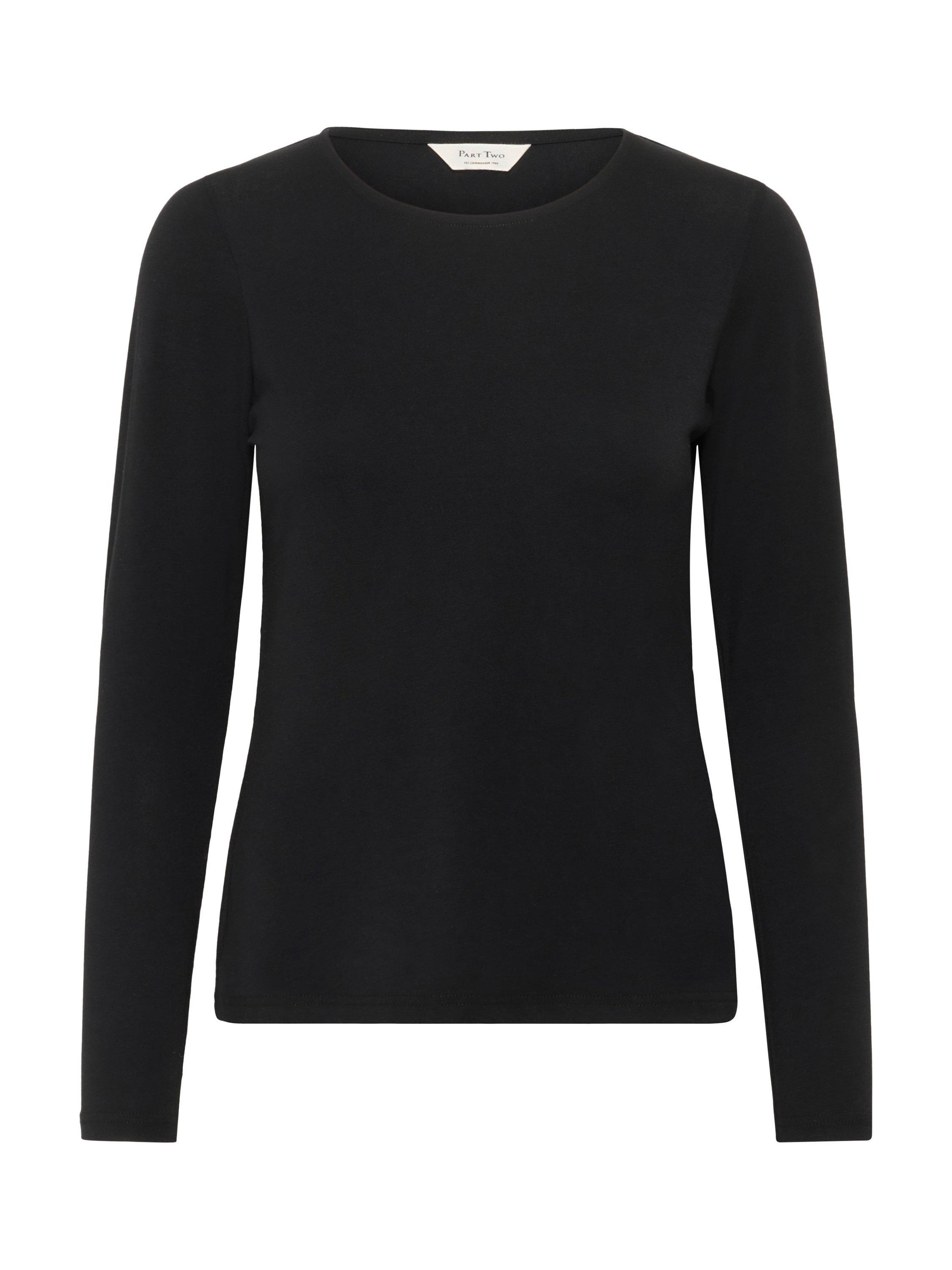 Product image 5 of 6, which shows Part Two Nemajas Crew Neck Long Sleeve Top, Black, XS