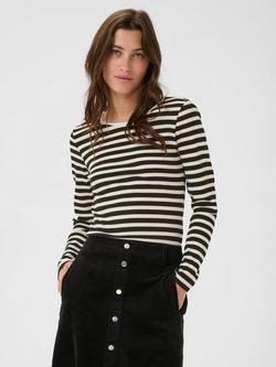 Part Two Sassia Stripe Long Sleeve Top, Black/Multi, Black/Multi