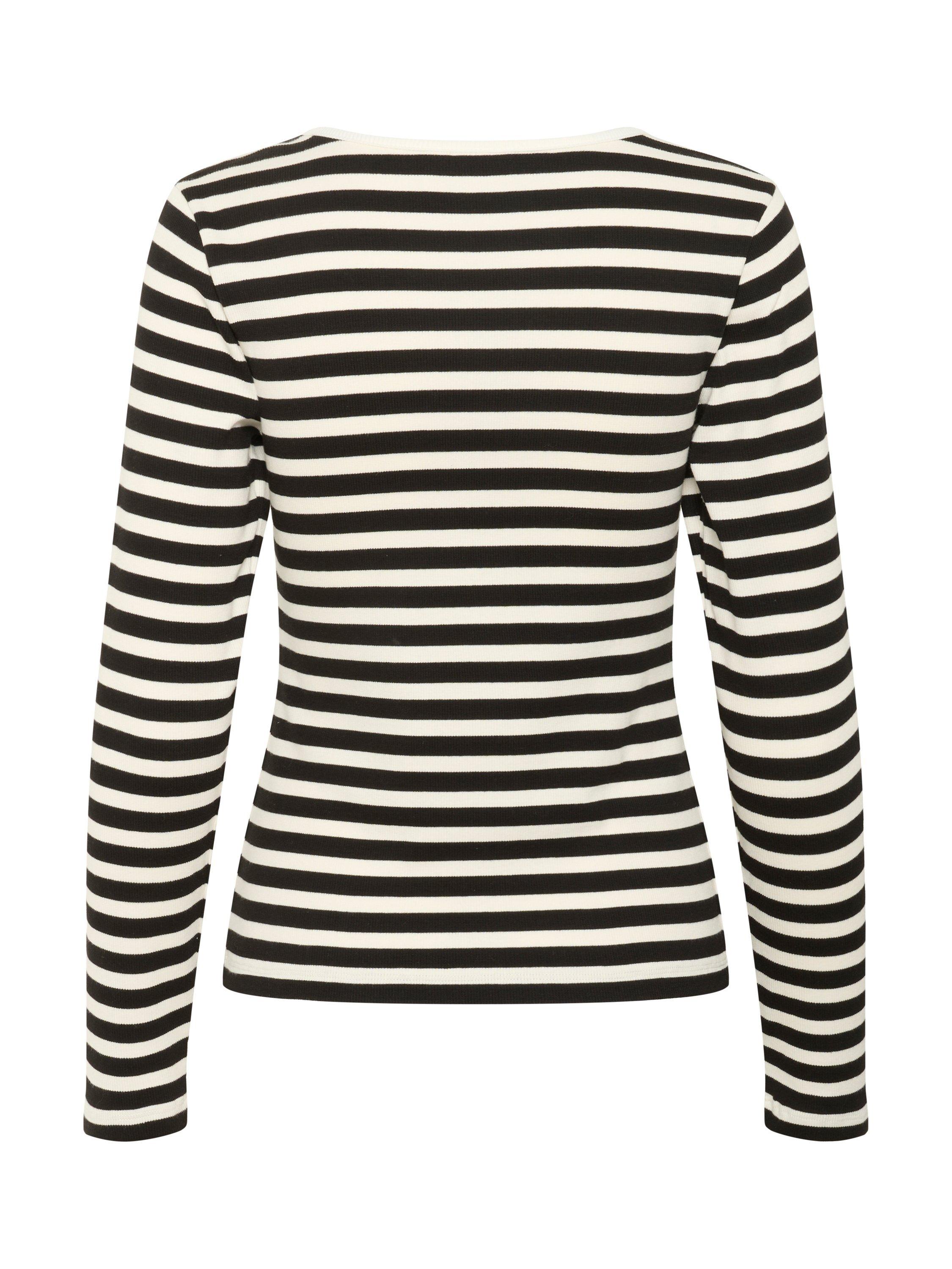 Product image 6 of 6, which shows Part Two Sassia Stripe Long Sleeve Top, Black/Multi, XS