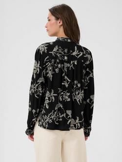 Part Two Shiroma Floral Tie Neck Top, Black - view 2, Black