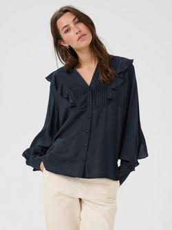 Part Two Stefani Ruffle Top, Dark Navy, Dark Navy