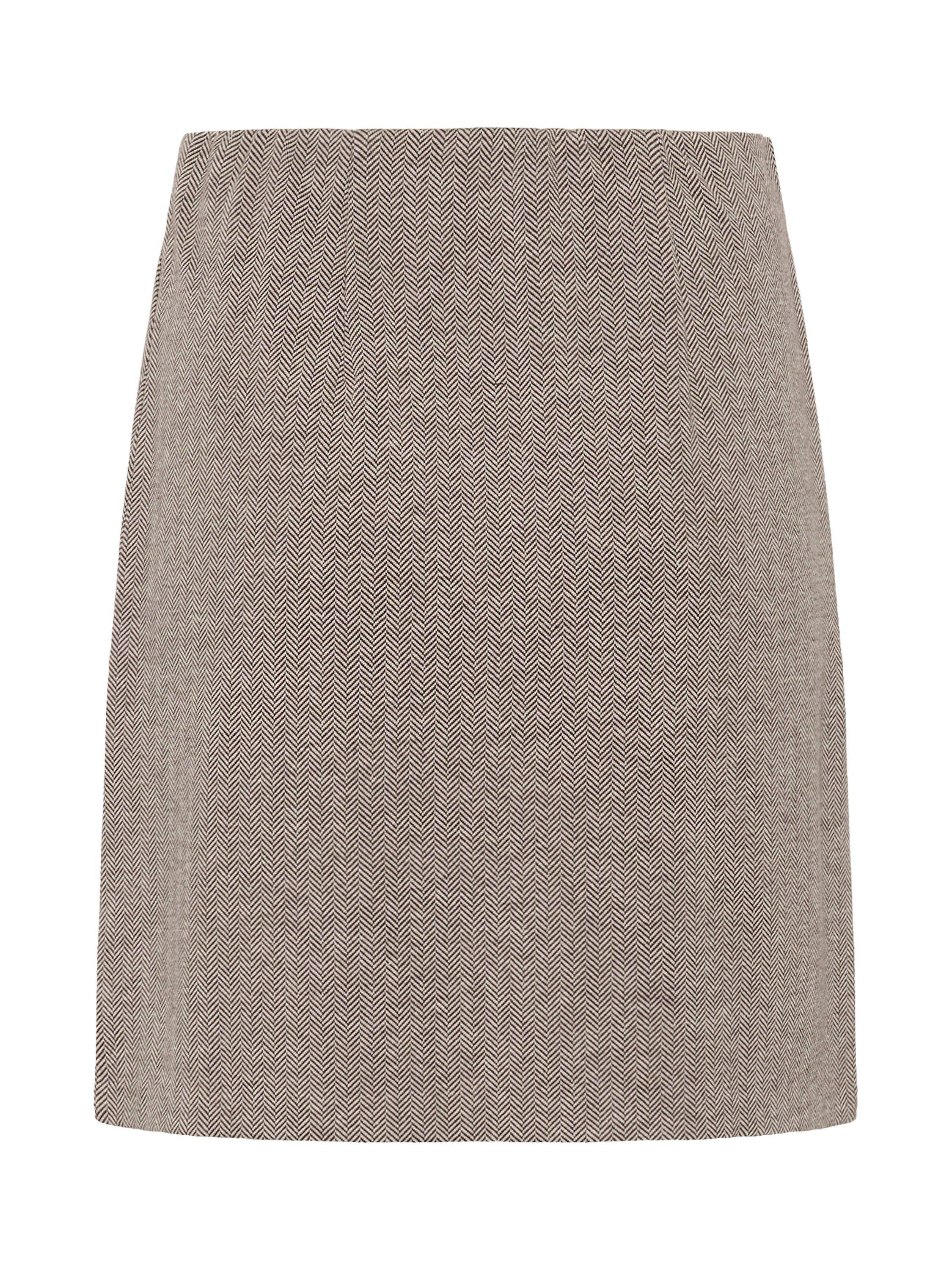 Product image 6 of 6, which shows Part Two Corinne Check Mini Skirt, Brown, XS