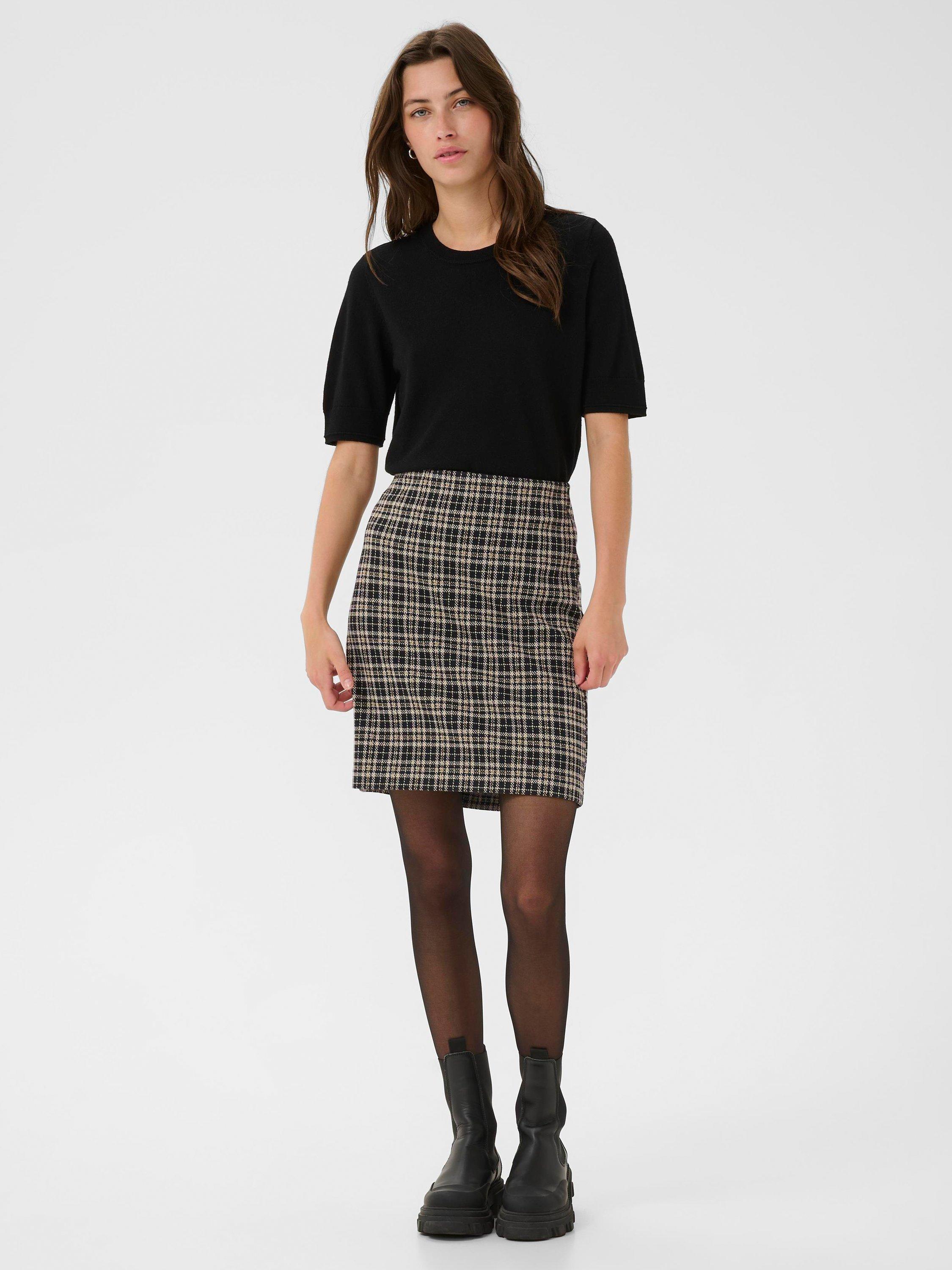 Product image 3 of 6, which shows Part Two Corinne Check Mini Skirt, Dark Navy Check, XS