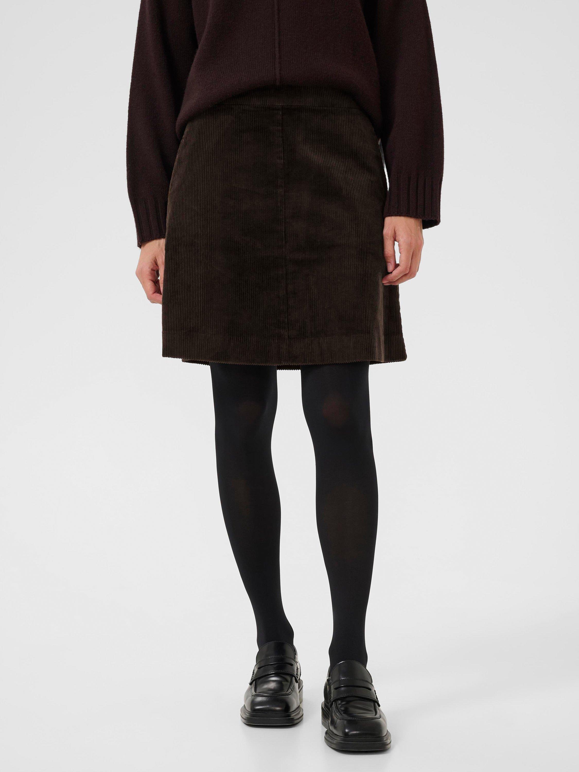 Product image 1 of 6, which shows Part Two Lings Corduroy Mini Skirt, Ganache, 8