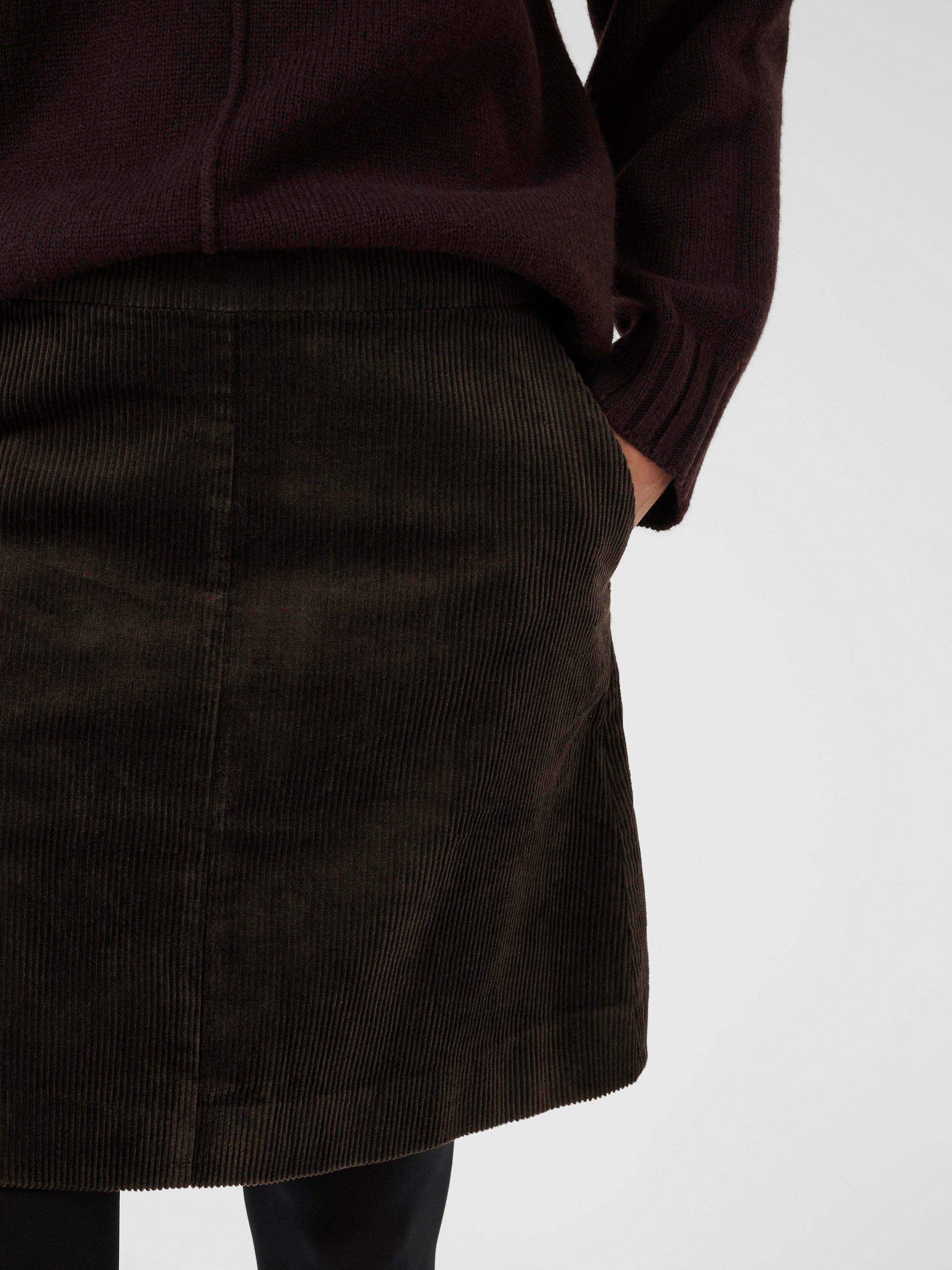 Product image 4 of 6, which shows Part Two Lings Corduroy Mini Skirt, Ganache, 8