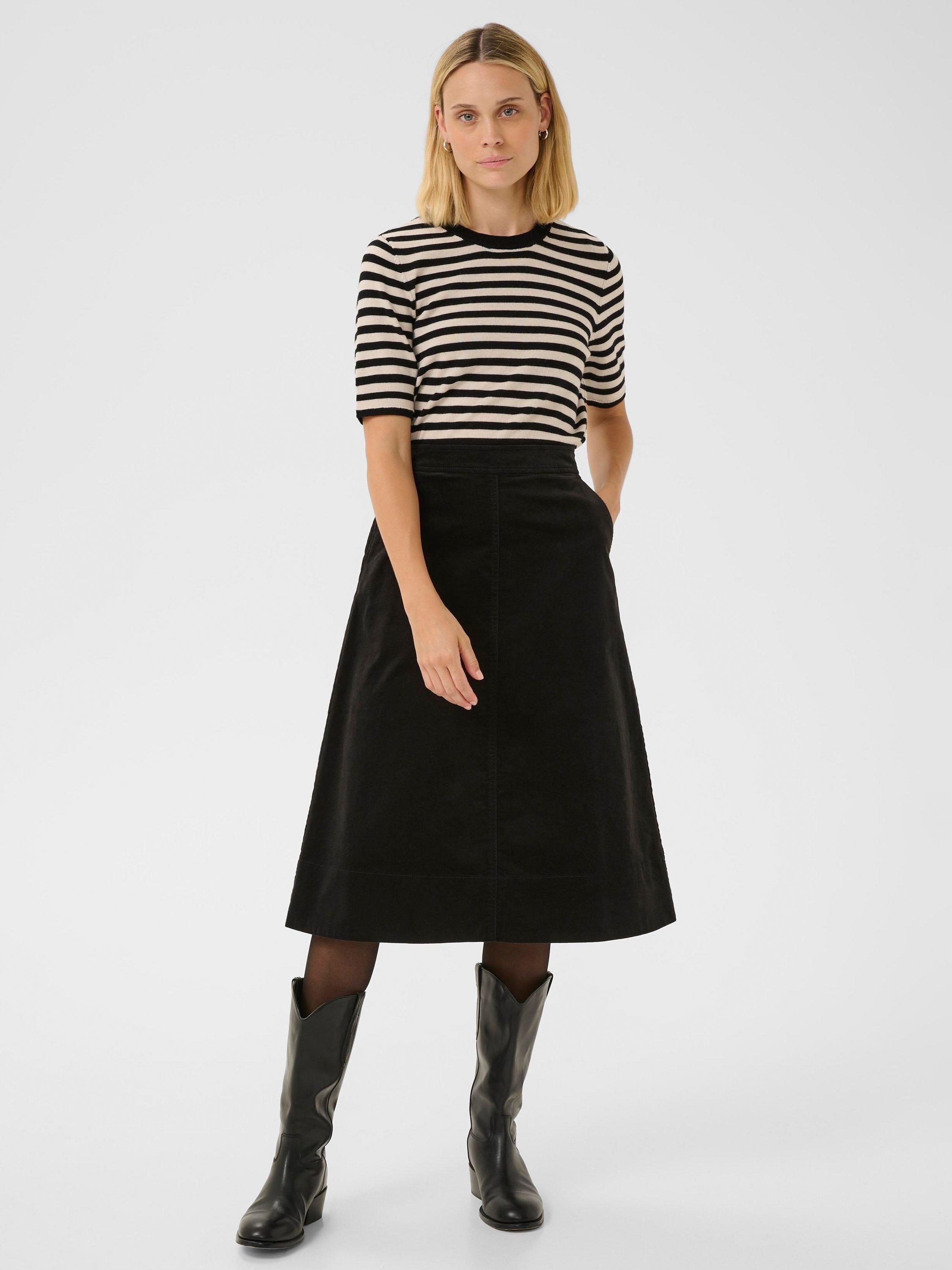 Product image 3 of 6, which shows Part Two Sofine A-Line Midi Skirt, Black, 8