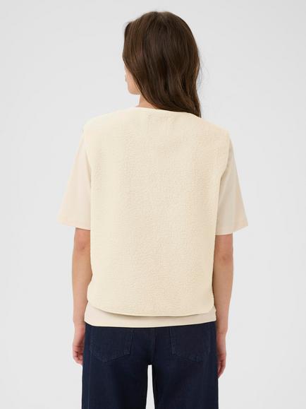 Part Two Signy Boucle Waistcoat, Oatmeal - view 2, Oatmeal