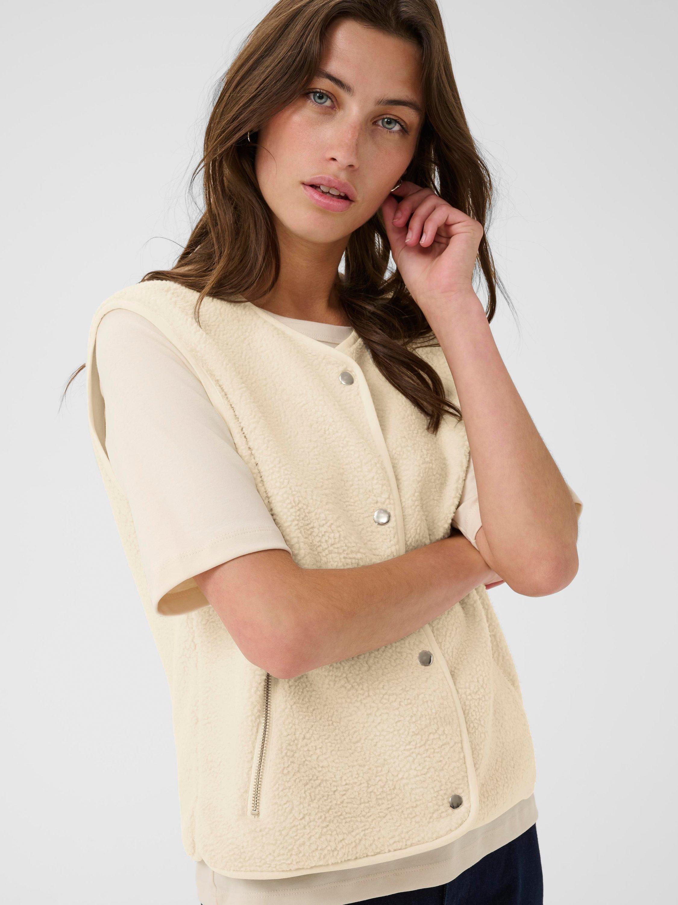 Product image 4 of 6, which shows Part Two Signy Boucle Waistcoat, Oatmeal, 8