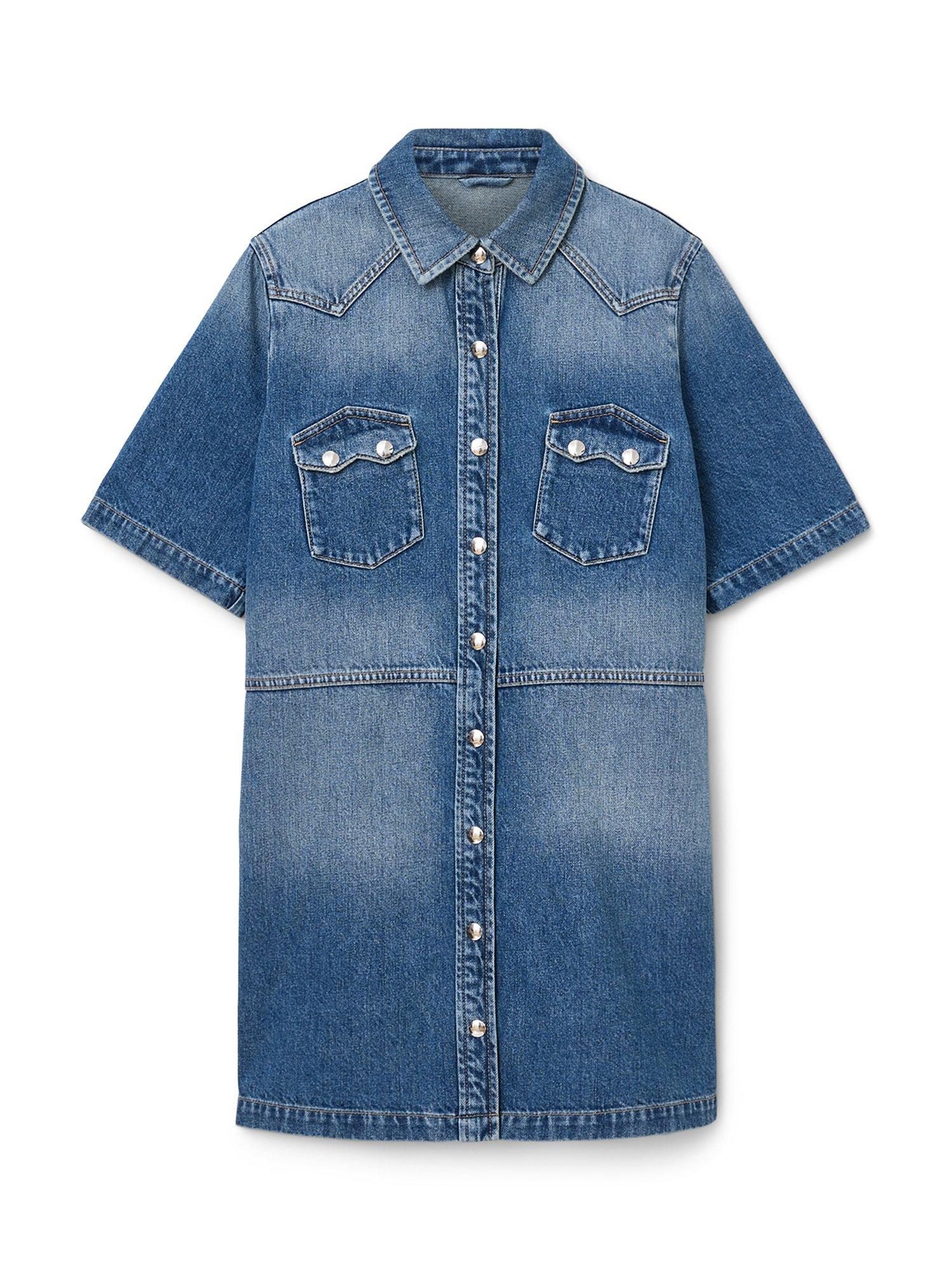 Product image 4 of 5, which shows AllSaints Rock Denim Shirt Dress, Blue Indigo, 10