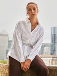 Ro&Zo Stripe Channel Waist Shirt, White