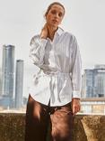 Ro&Zo Stripe Channel Waist Shirt, White