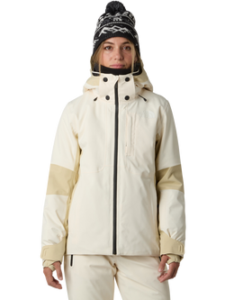 The North Face Lenado Slim Fit Waterproof Ski Jacket, White Dune/Gravel, White Dune/Gravel