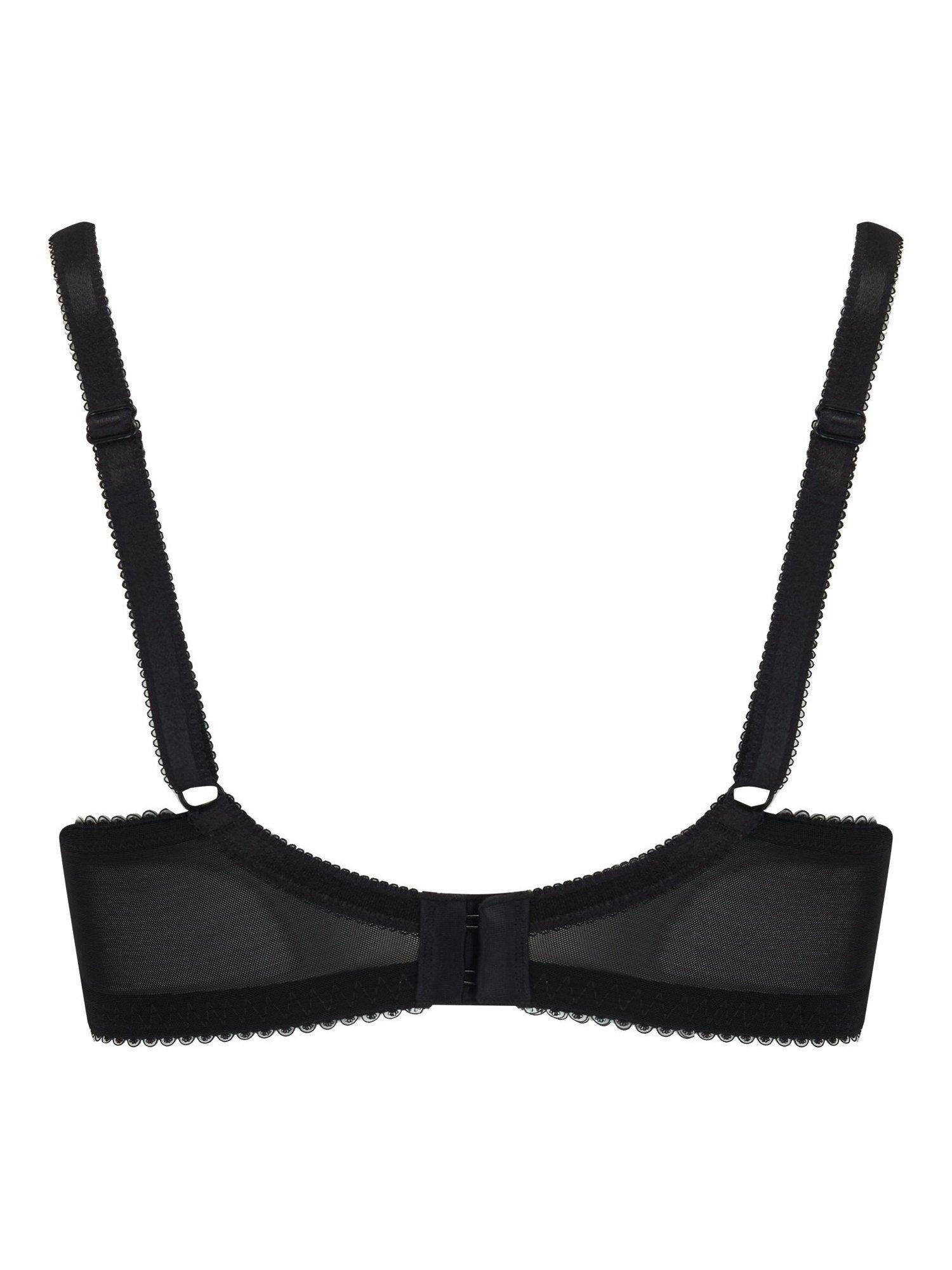 Product image 8 of 11, which shows Pour Moi Amour Non-Padded Balconette Bra, Black/Scarlet, 32D