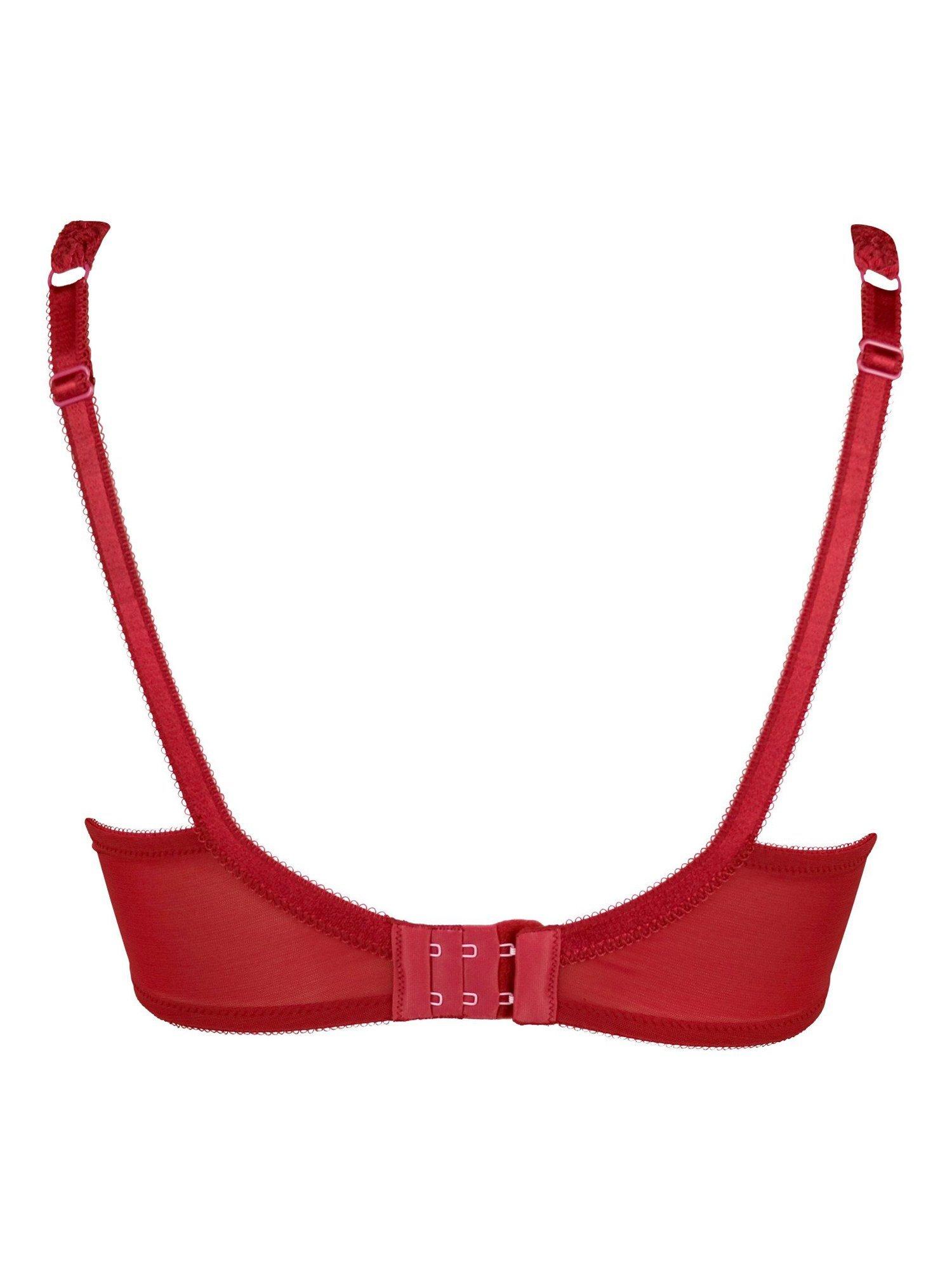 Product image 6 of 6, which shows Pour Moi Rebel Padded Plunge Bra , Red, 32B