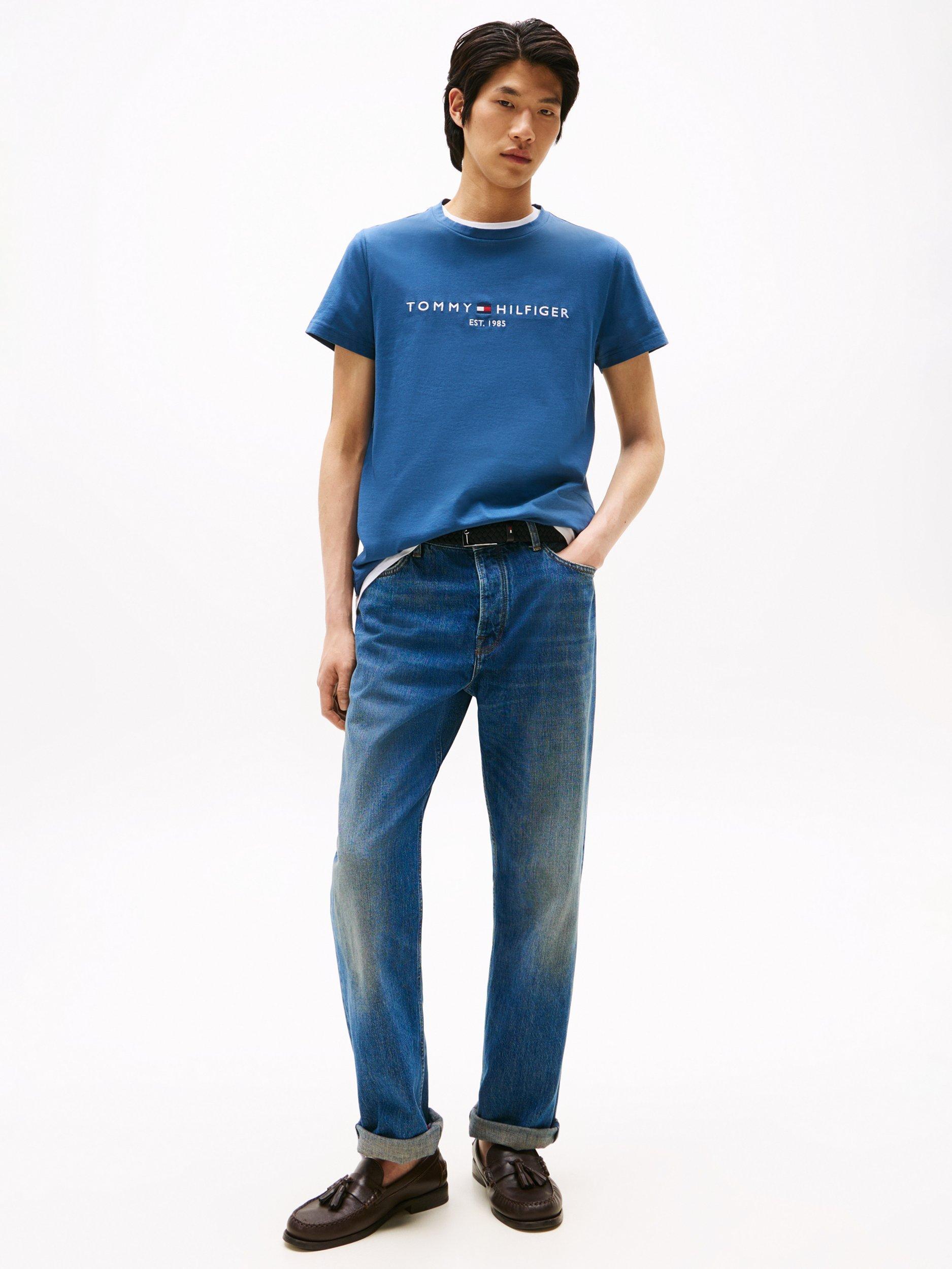 Product image 3 of 5, which shows Tommy Hilfiger Logo Cotton T-Shirt, Aegean Sea, M