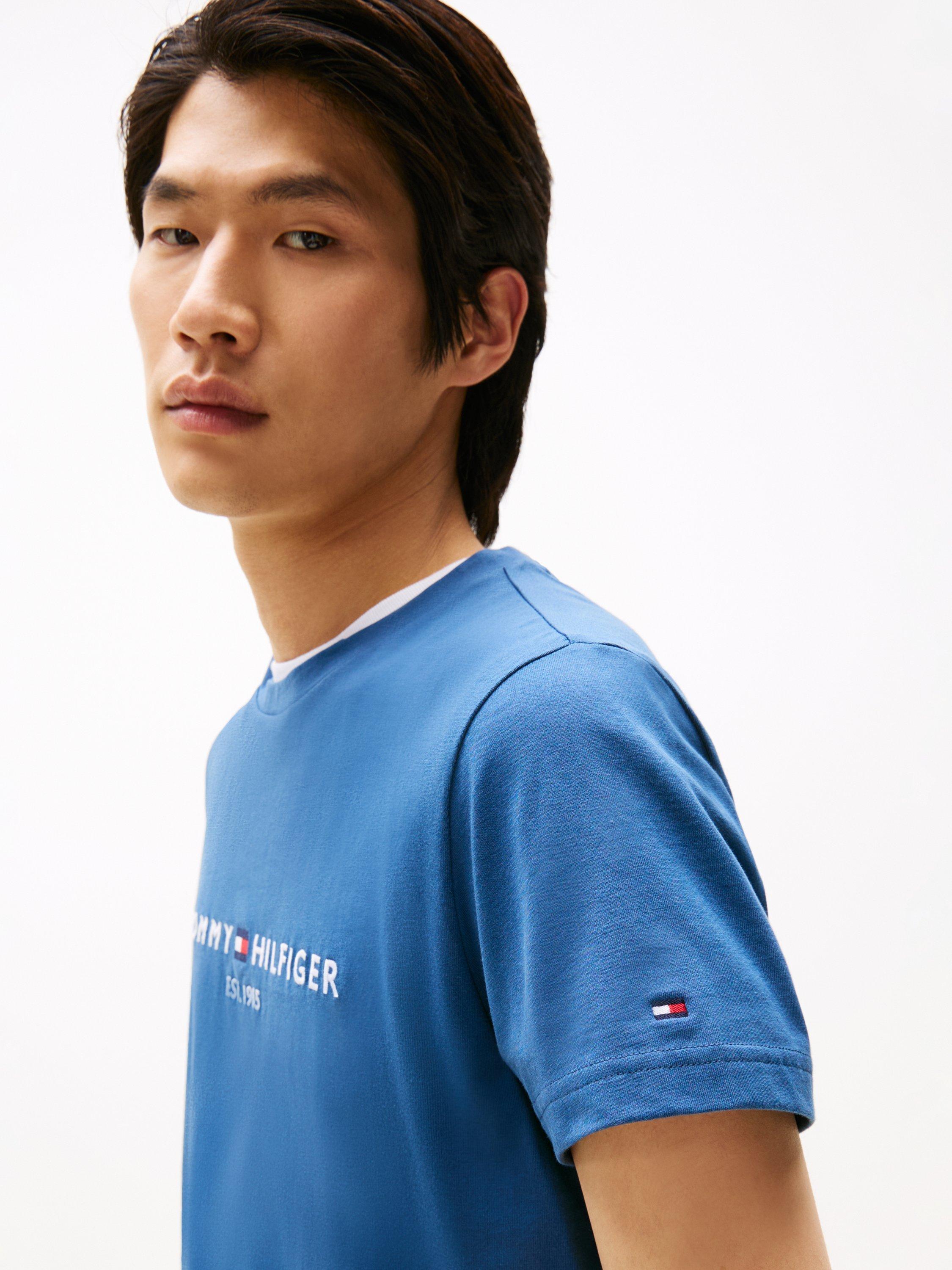 Product image 4 of 5, which shows Tommy Hilfiger Logo Cotton T-Shirt, Aegean Sea, M