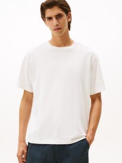 Tommy Hilfiger Crest Embroidery Cotton T-Shirt, Ecru