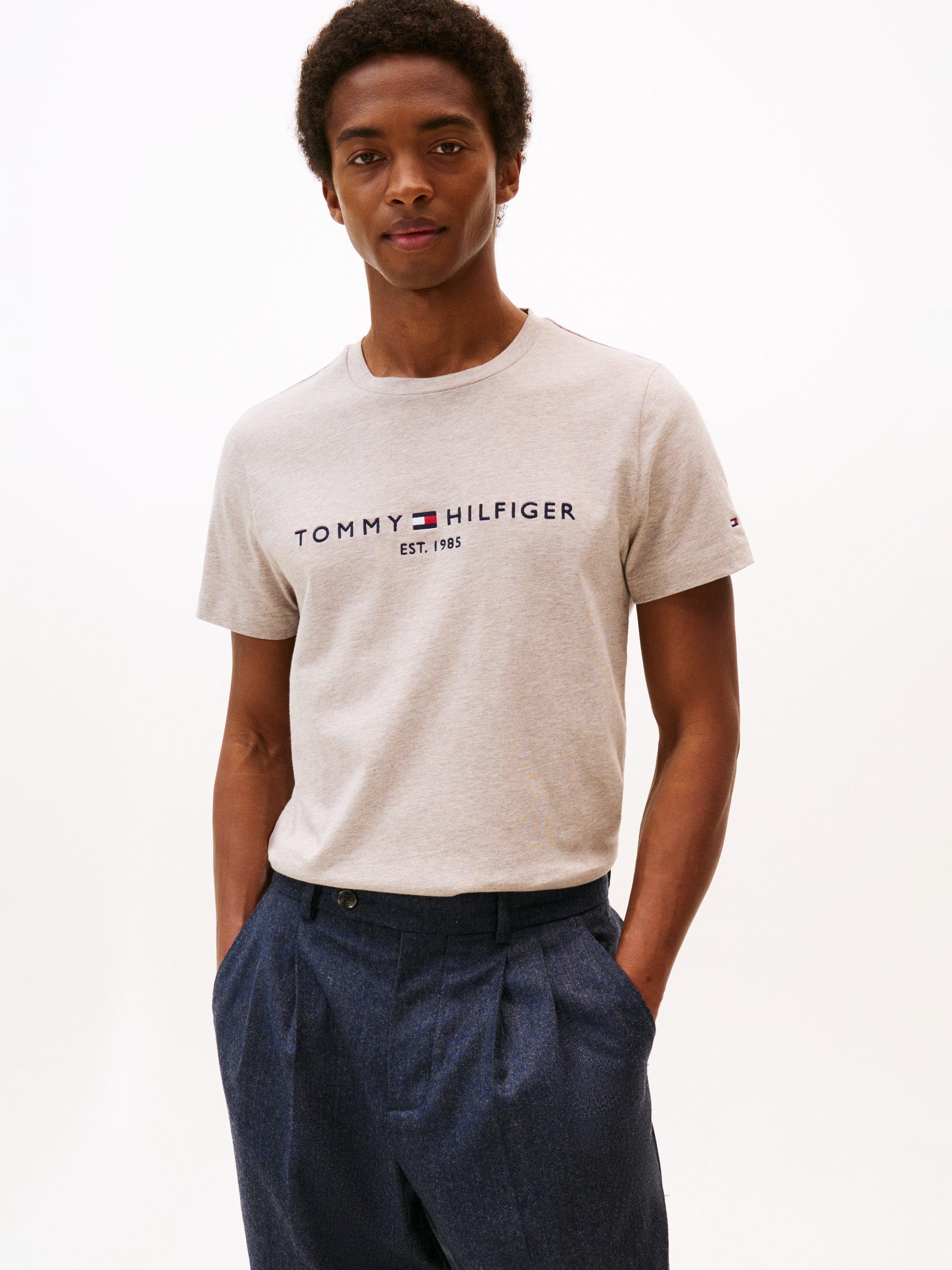 Tommy Hilfiger Logo Cotton T-Shirt, Pebble