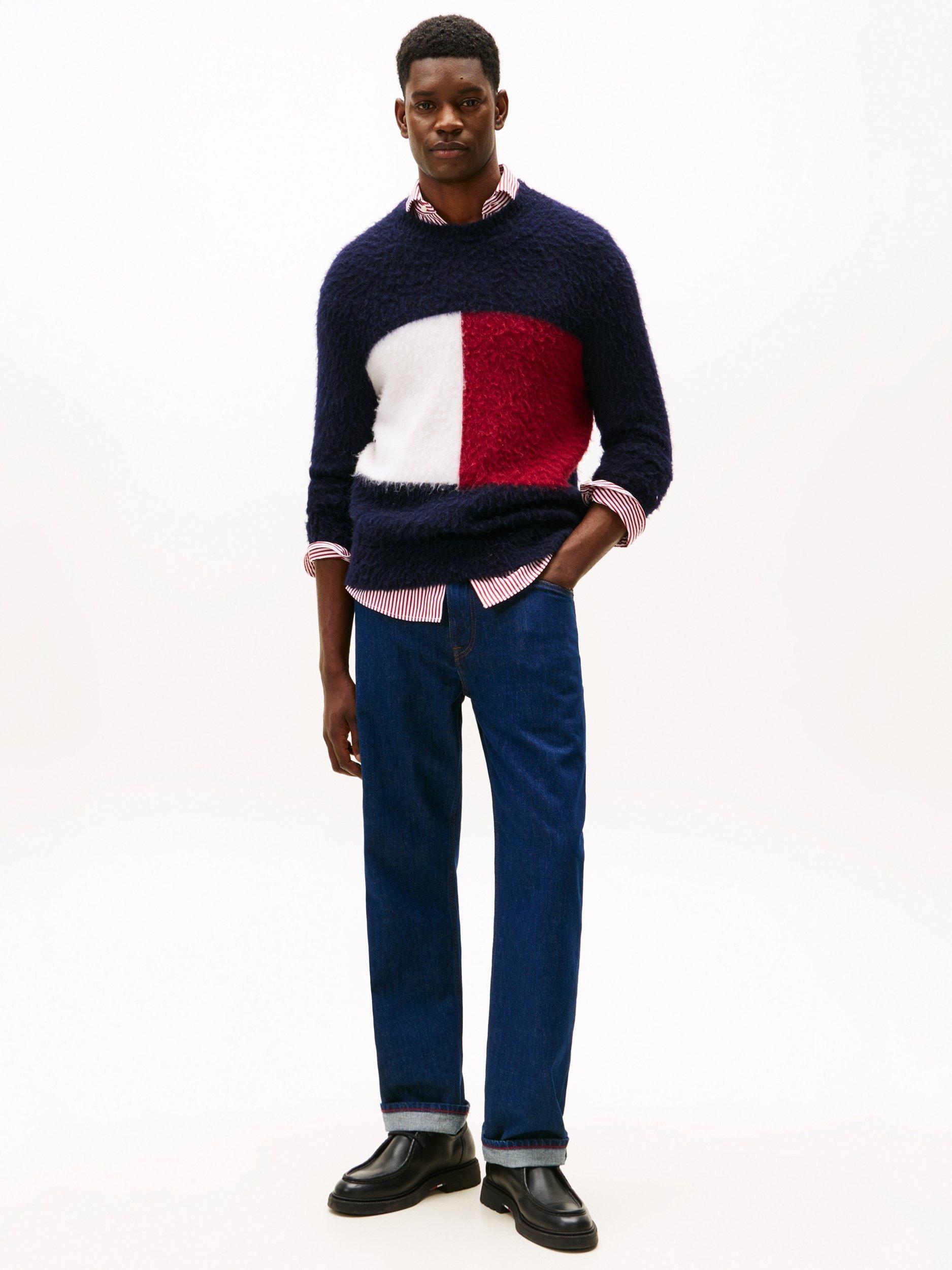 Product image 3 of 5, which shows Tommy Hilfiger Wool Blend Crew Neck Jumper, Desert Sky, XXL