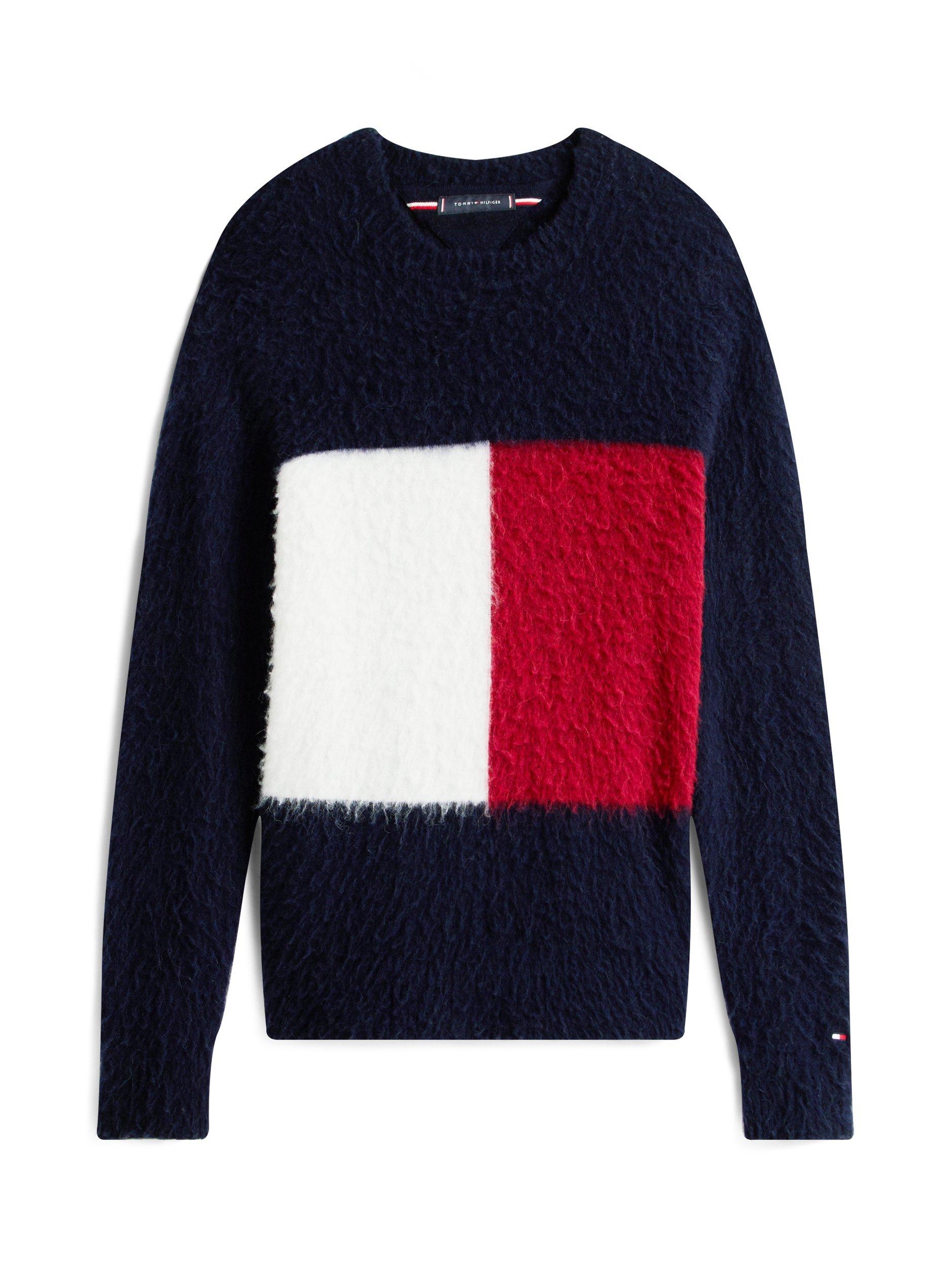 Product image 5 of 5, which shows Tommy Hilfiger Wool Blend Crew Neck Jumper, Desert Sky, XXL