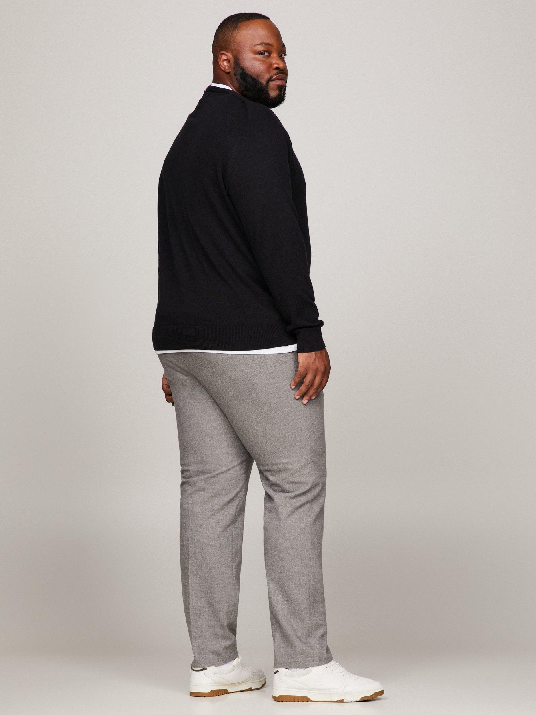 Product image 2 of 5, which shows Tommy Hilfiger Plus Cashmere Blend Flag Embroidery Jumper, Black, XXXL