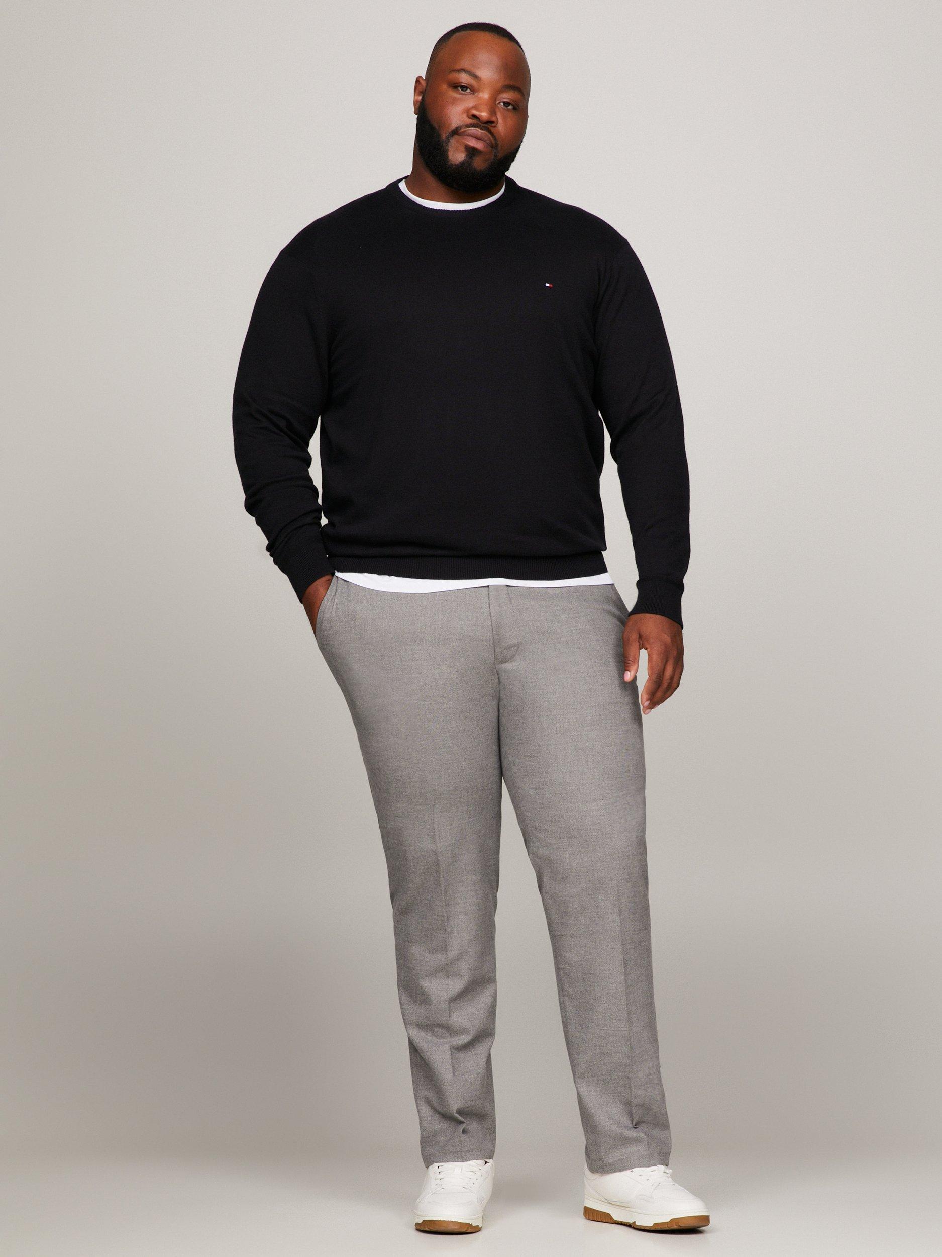 Product image 4 of 5, which shows Tommy Hilfiger Plus Cashmere Blend Flag Embroidery Jumper, Black, XXXL