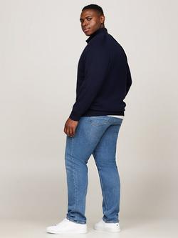 Tommy Hilfiger Plus Half Zip Cotton Cashmere Blend Jumper - view 2, Desert Sky