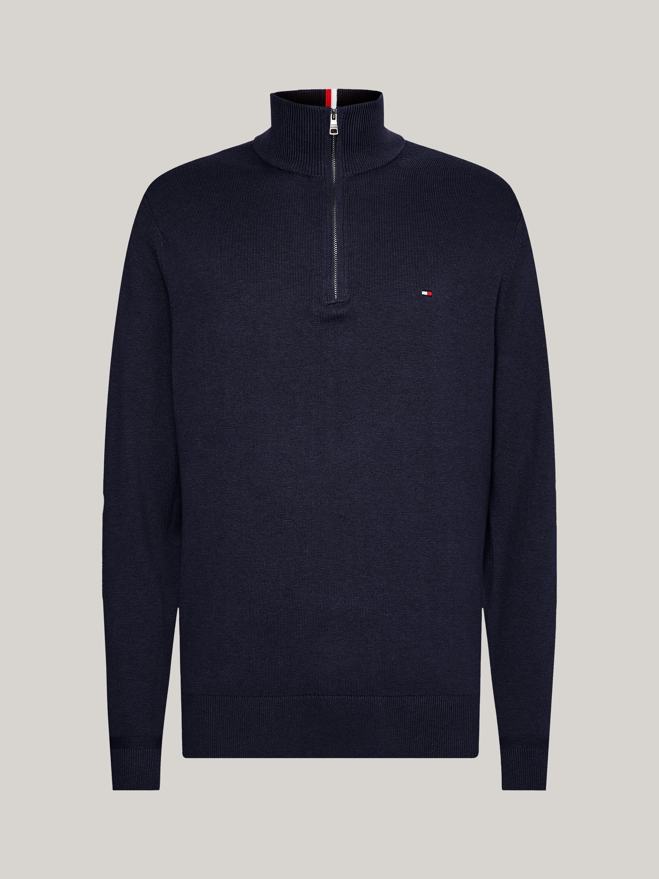 Product image 5 of 5, which shows Tommy Hilfiger Plus Half Zip Cotton Cashmere Blend Jumper, Desert Sky, XXXL