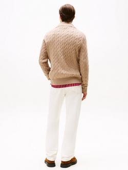 Tommy Hilfiger Cable Knit Half-Zip Jumper - view 2, Coastal Taupe