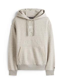Tommy Hilfiger Cotton Blend Crest Logo Hoodie - view 2, Grey Mar Heather