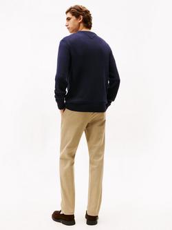 Tommy Hilfiger Cotton Gifting Crest Long Sleeve Crew Neck Jumper - view 2, Dt Sky/Regatta Red