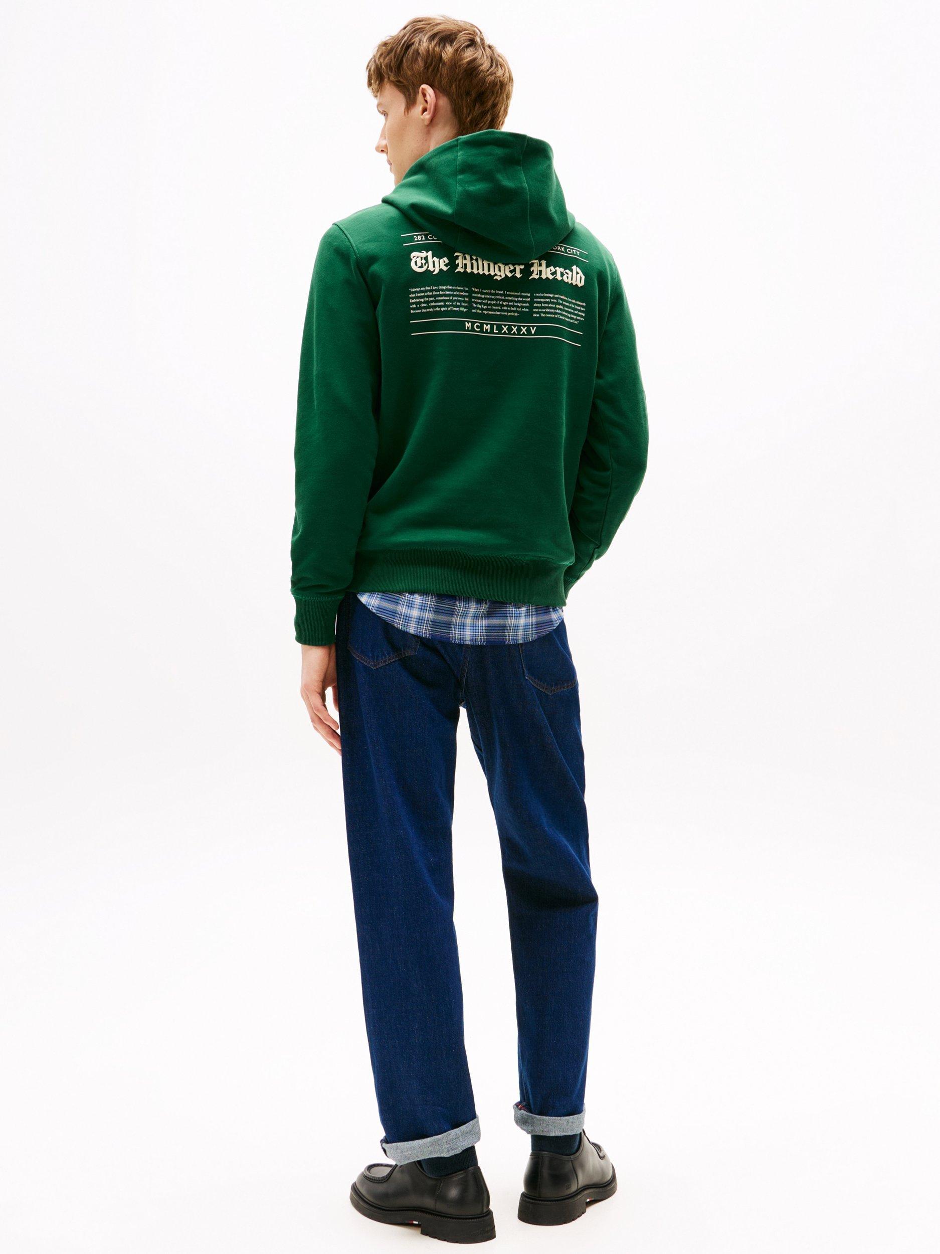 Product image 2 of 5, which shows Tommy Hilfiger Herald Cotton Hoodie, Ornamental Green, M