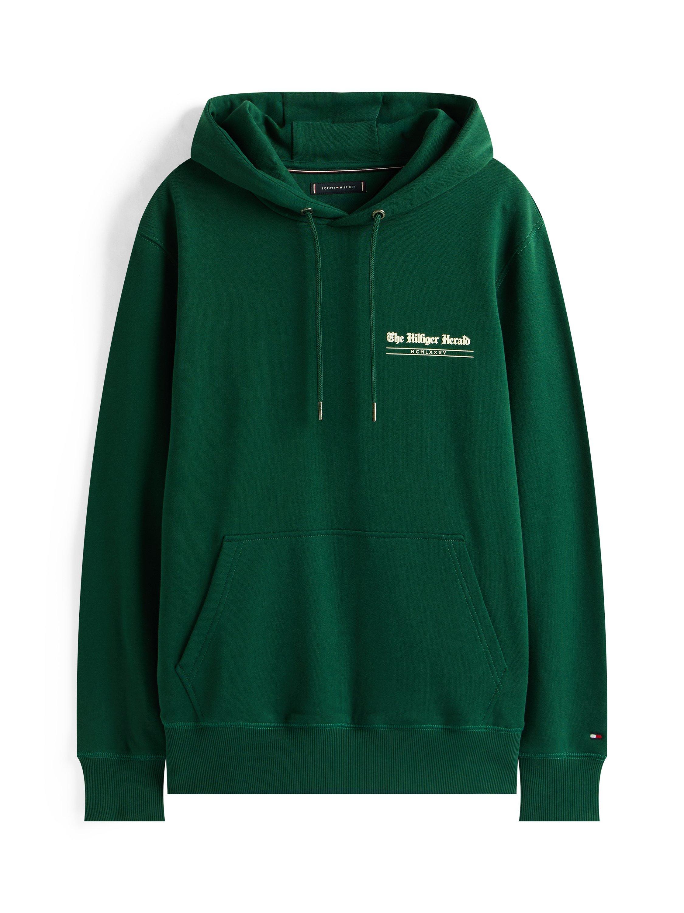 Product image 4 of 5, which shows Tommy Hilfiger Herald Cotton Hoodie, Ornamental Green, M