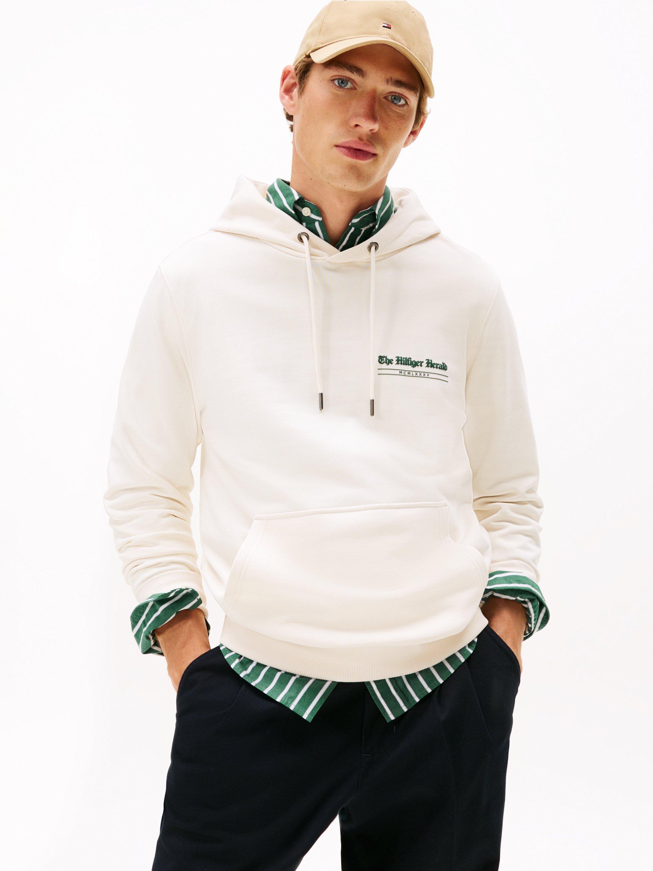 Product image 1 of 5, which shows Tommy Hilfiger Herald Cotton Hoodie, Ivory Petal, XS