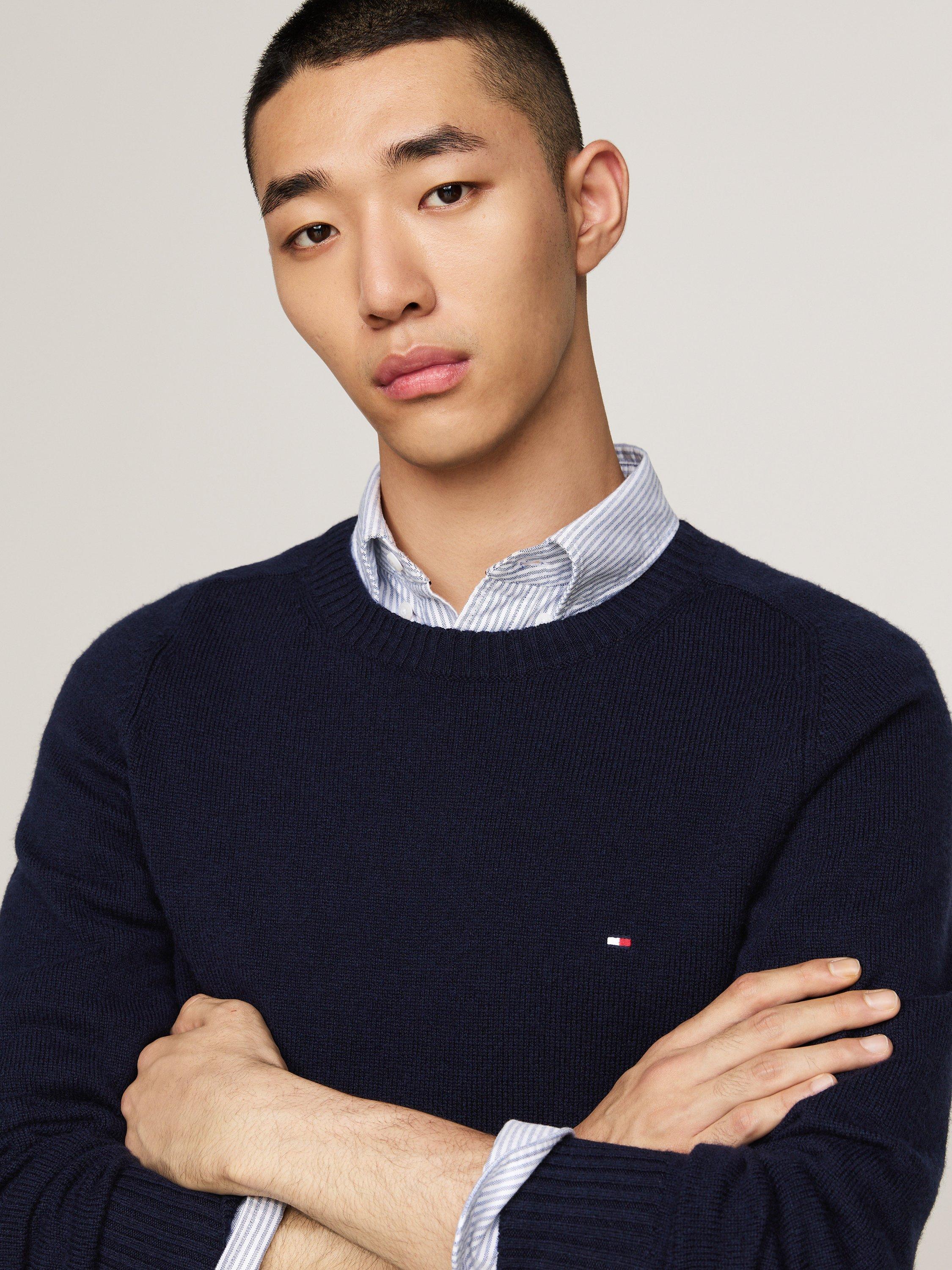 Product image 3 of 6, which shows Tommy Hilfiger Wool Crew Neck Jumper, Desert Sky, S