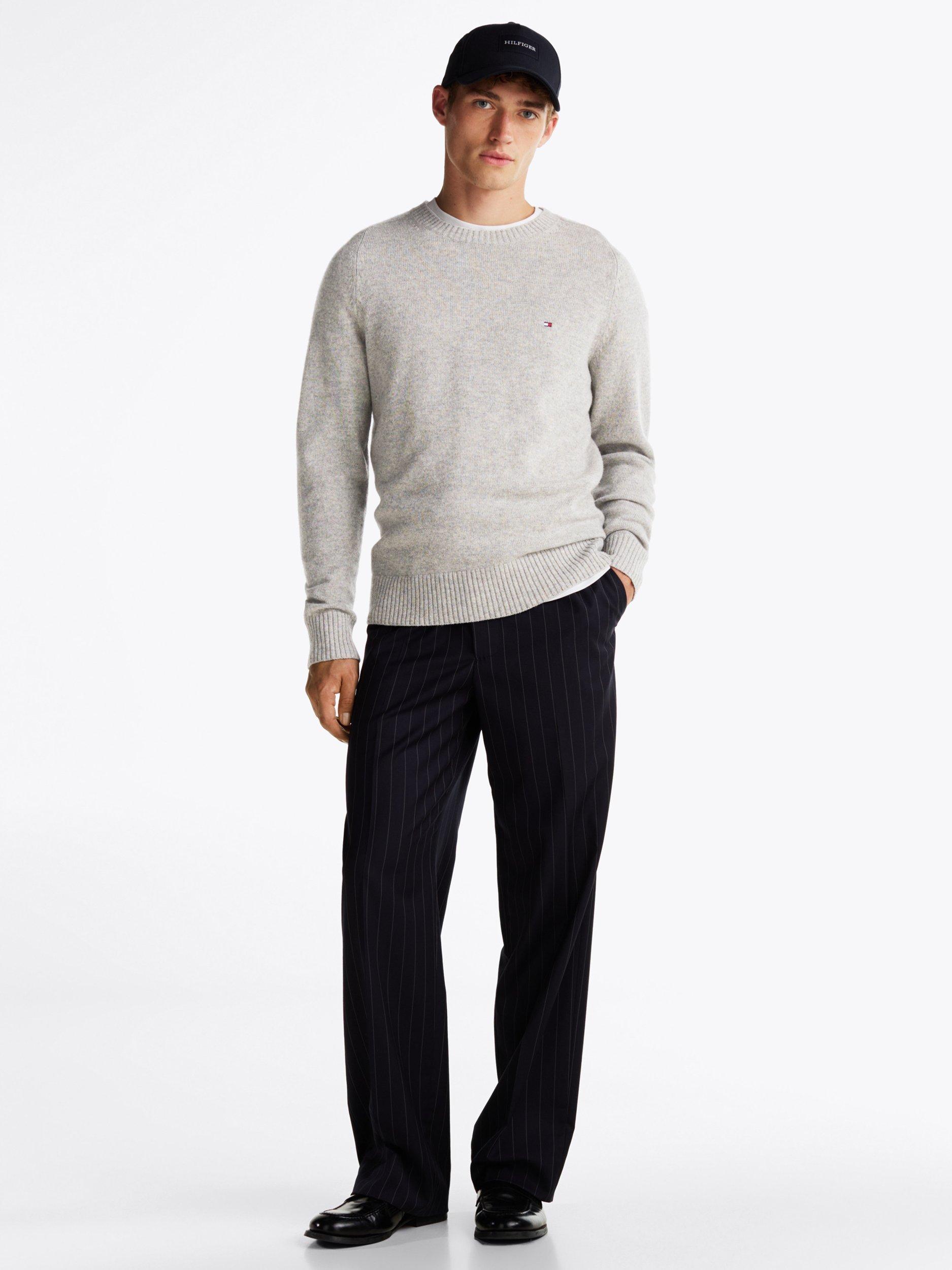 Product image 4 of 6, which shows Tommy Hilfiger Wool Crew Neck Jumper, Light Grey, XS