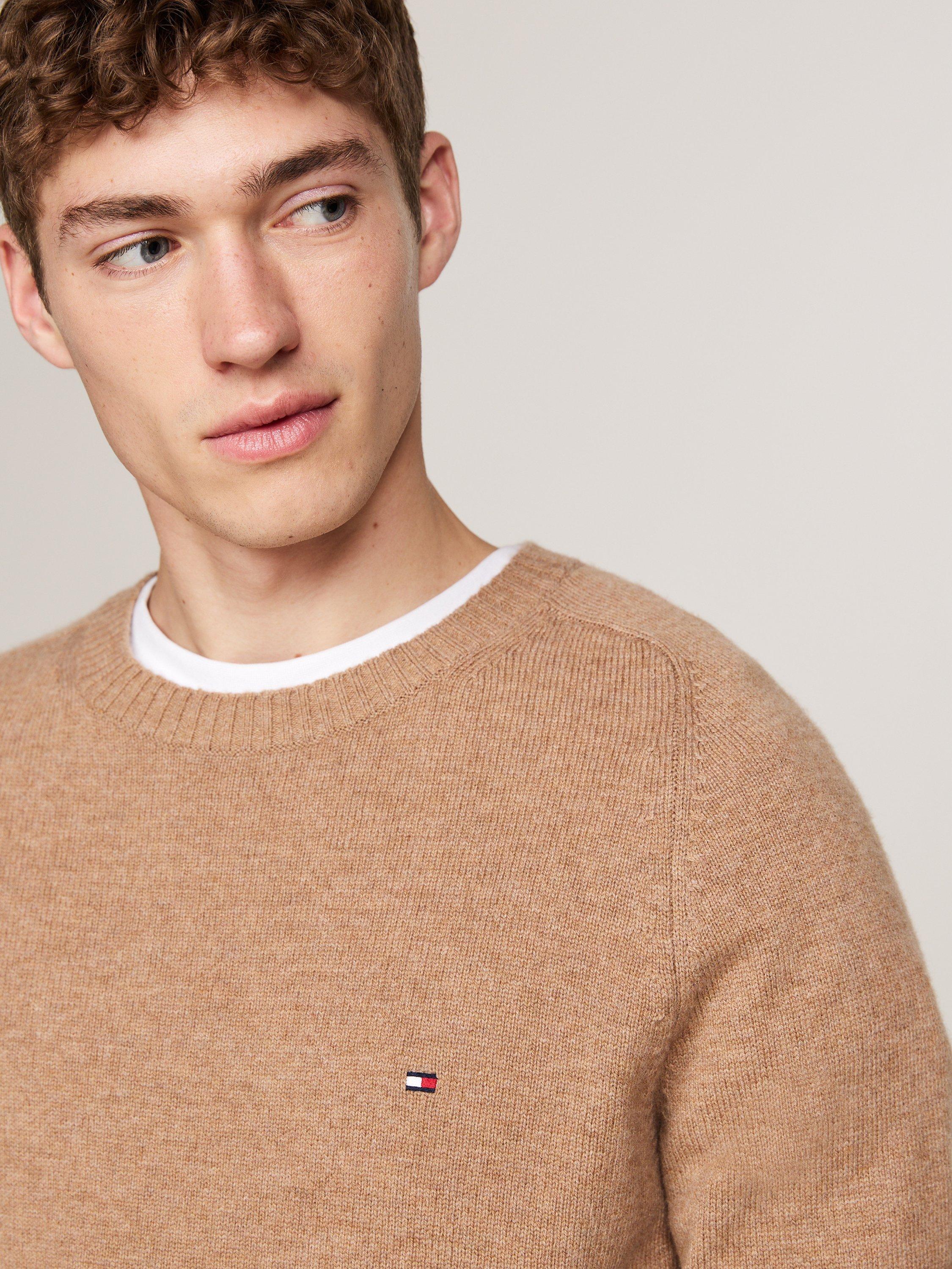 Product image 3 of 6, which shows Tommy Hilfiger Wool Crew Neck Jumper, Canvas, XS