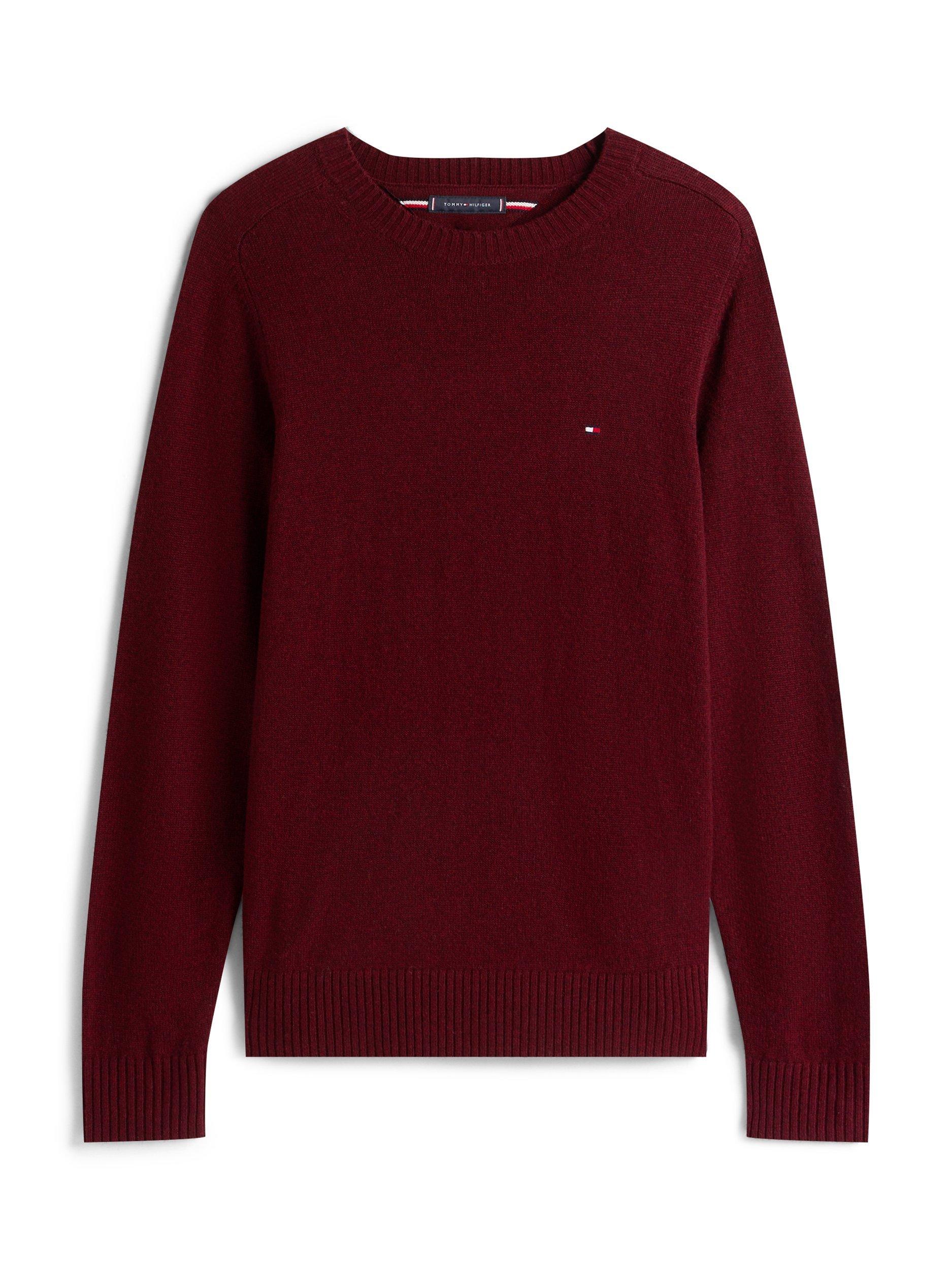 Product image 4 of 5, which shows Tommy Hilfiger Wool Crew Neck Jumper, Deep Burgundy, L