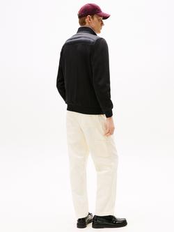 Tommy Hilfiger Mix Media Quilted Zip Front Cotton Blend Jumper - view 2, Black