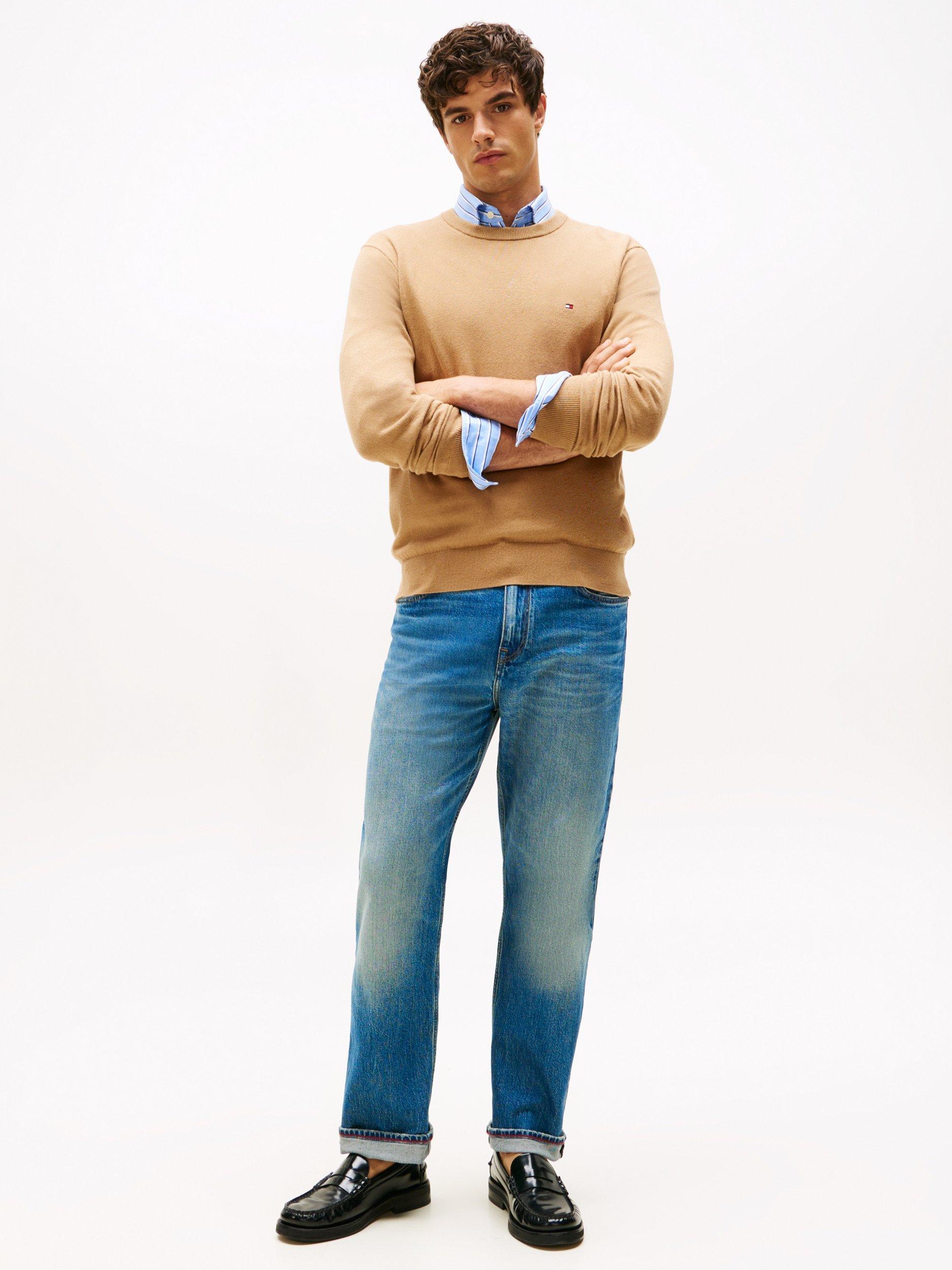 Product image 4 of 5, which shows Tommy Hilfiger Cashmere Blend Crew Neck Jumper, Timeless Camel, XL