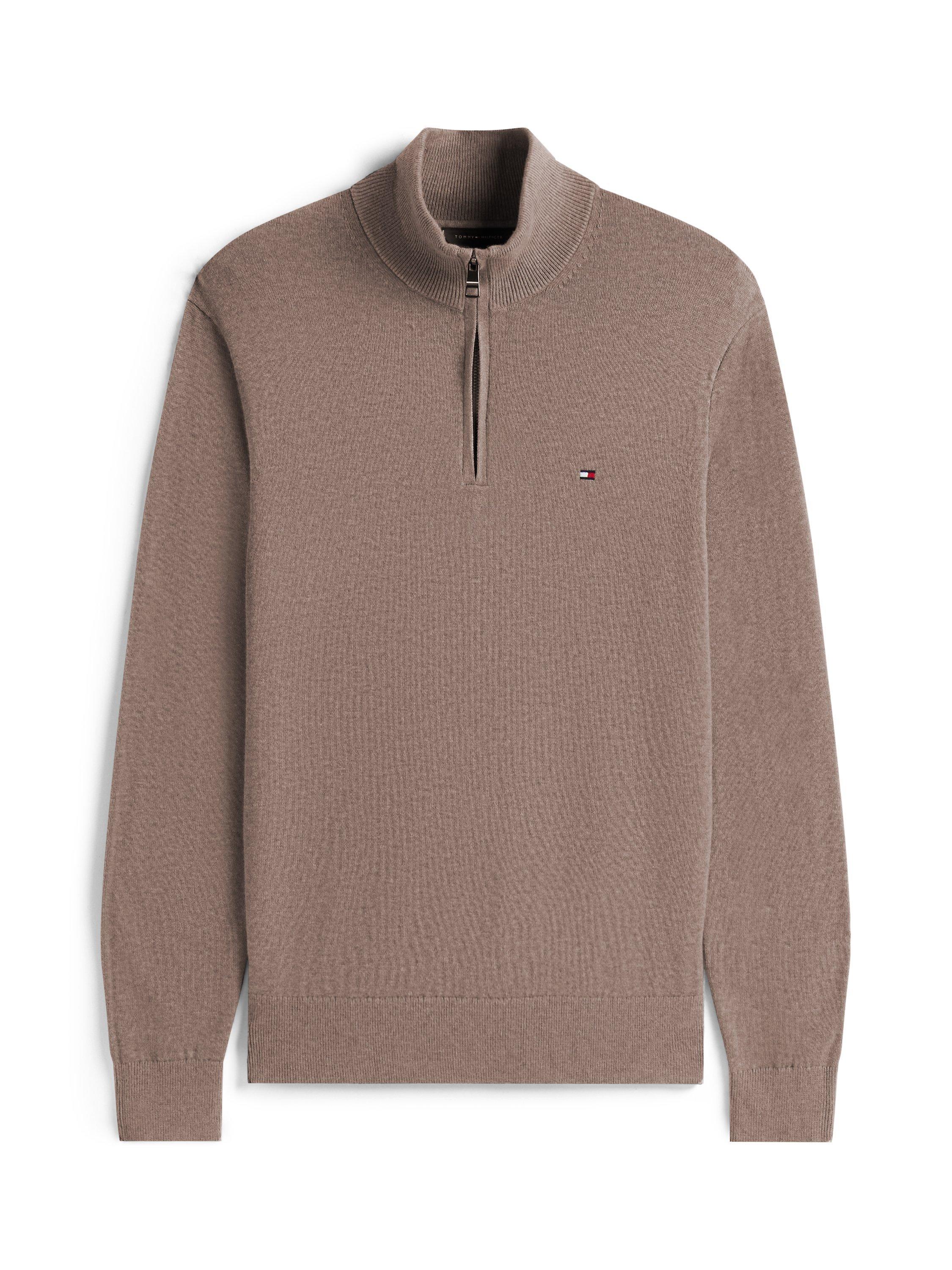Product image 5 of 5, which shows Tommy Hilfiger Cashmere Blend Half-Zip Jumper, Taupe, XS