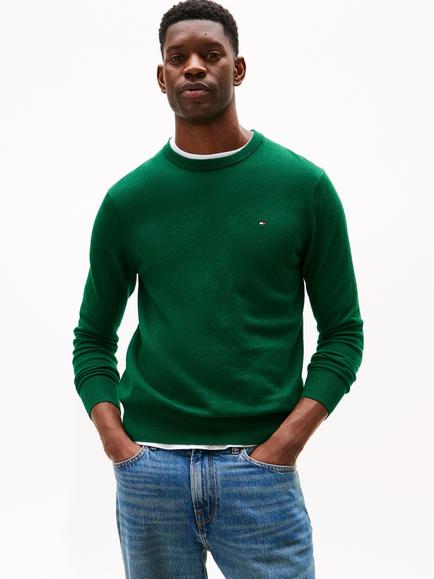 Tommy Hilfiger Cashmere Blend Crew Neck Jumper, Ornate Green