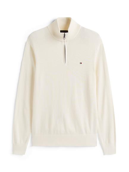 Tommy Hilfiger Cashmere Blend Half-Zip Jumper - view 2, Ivory Petal