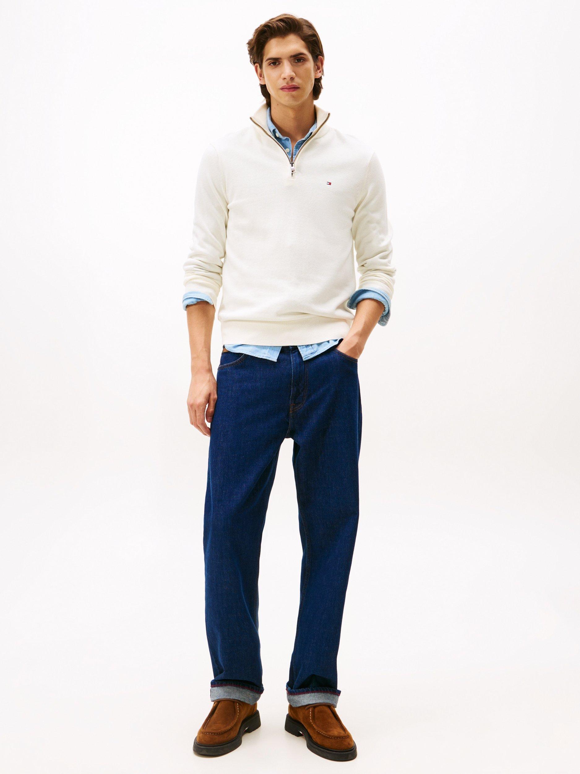 Product image 4 of 5, which shows Tommy Hilfiger Cashmere Blend Half-Zip Jumper, Ivory Petal, XS