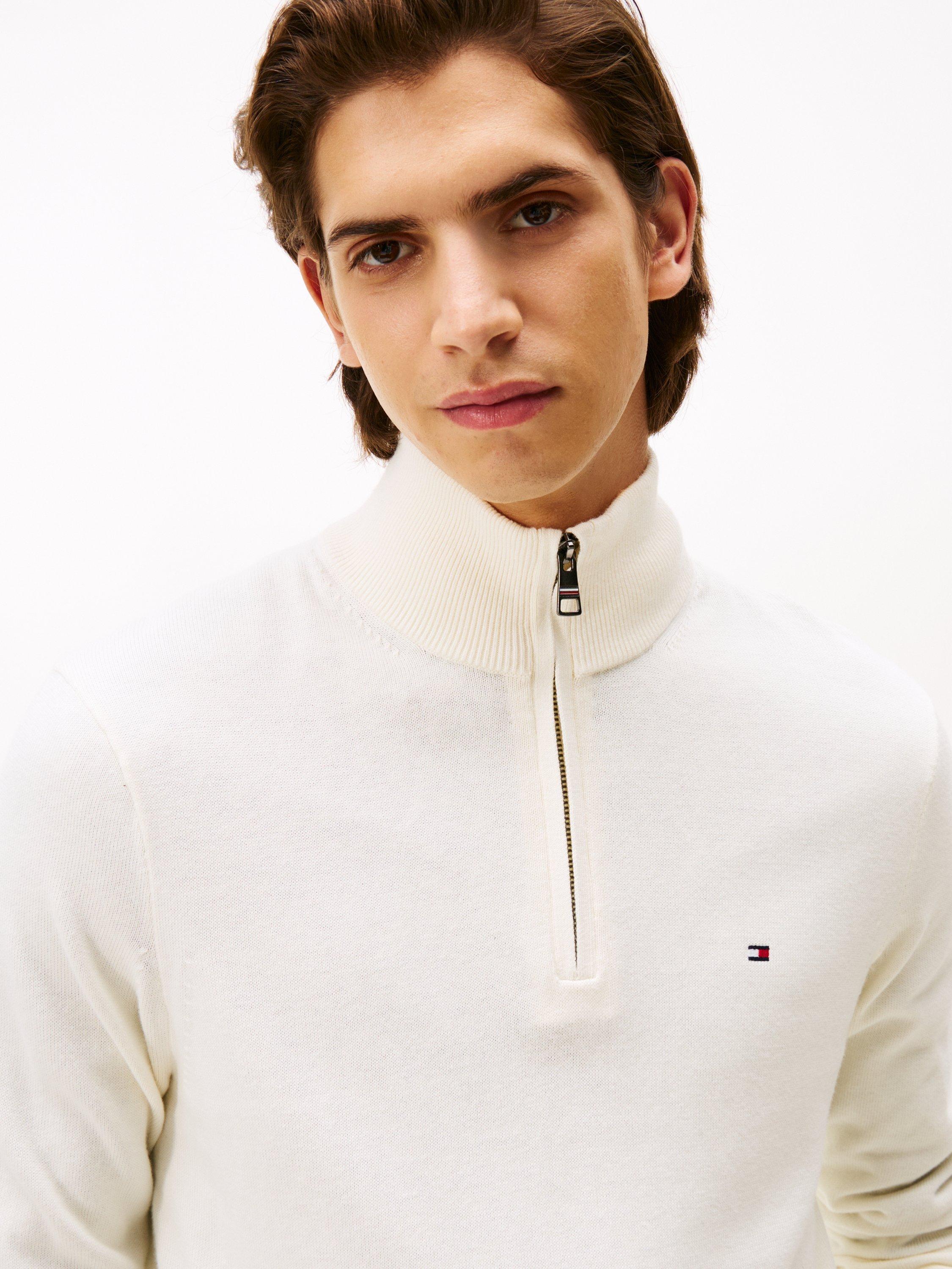 Product image 5 of 5, which shows Tommy Hilfiger Cashmere Blend Half-Zip Jumper, Ivory Petal, XS