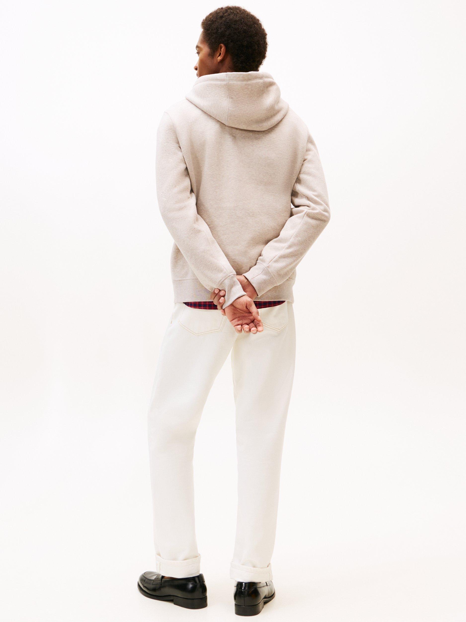 Product image 2 of 5, which shows Tommy Hilfiger Fleece Drawstring Hoodie, Pebble, M