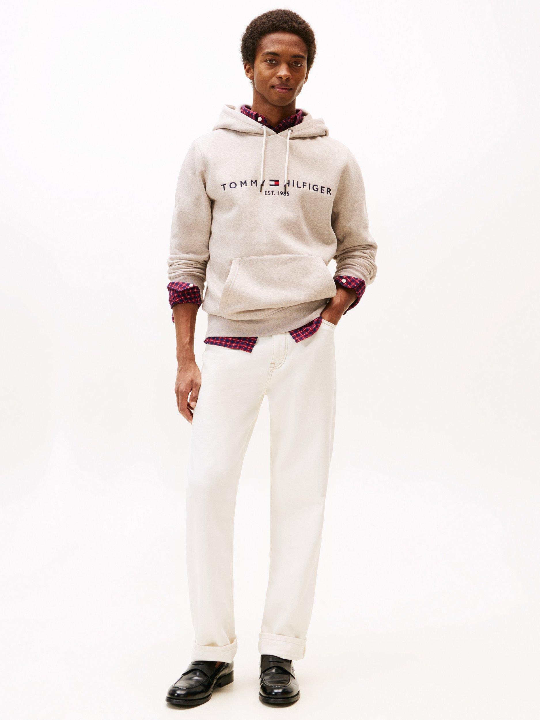 Product image 3 of 5, which shows Tommy Hilfiger Fleece Drawstring Hoodie, Pebble, M