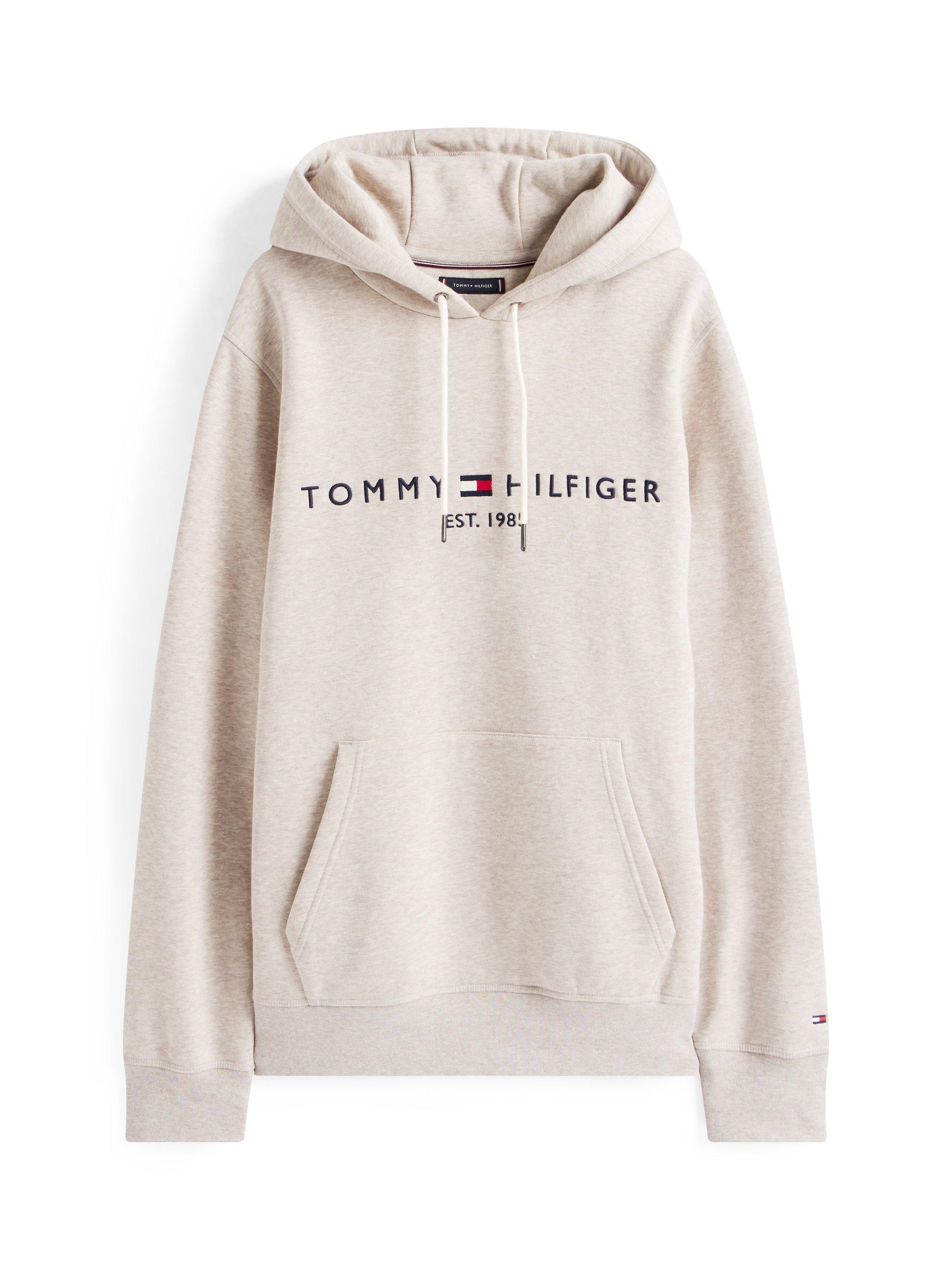 Product image 4 of 5, which shows Tommy Hilfiger Fleece Drawstring Hoodie, Pebble, M