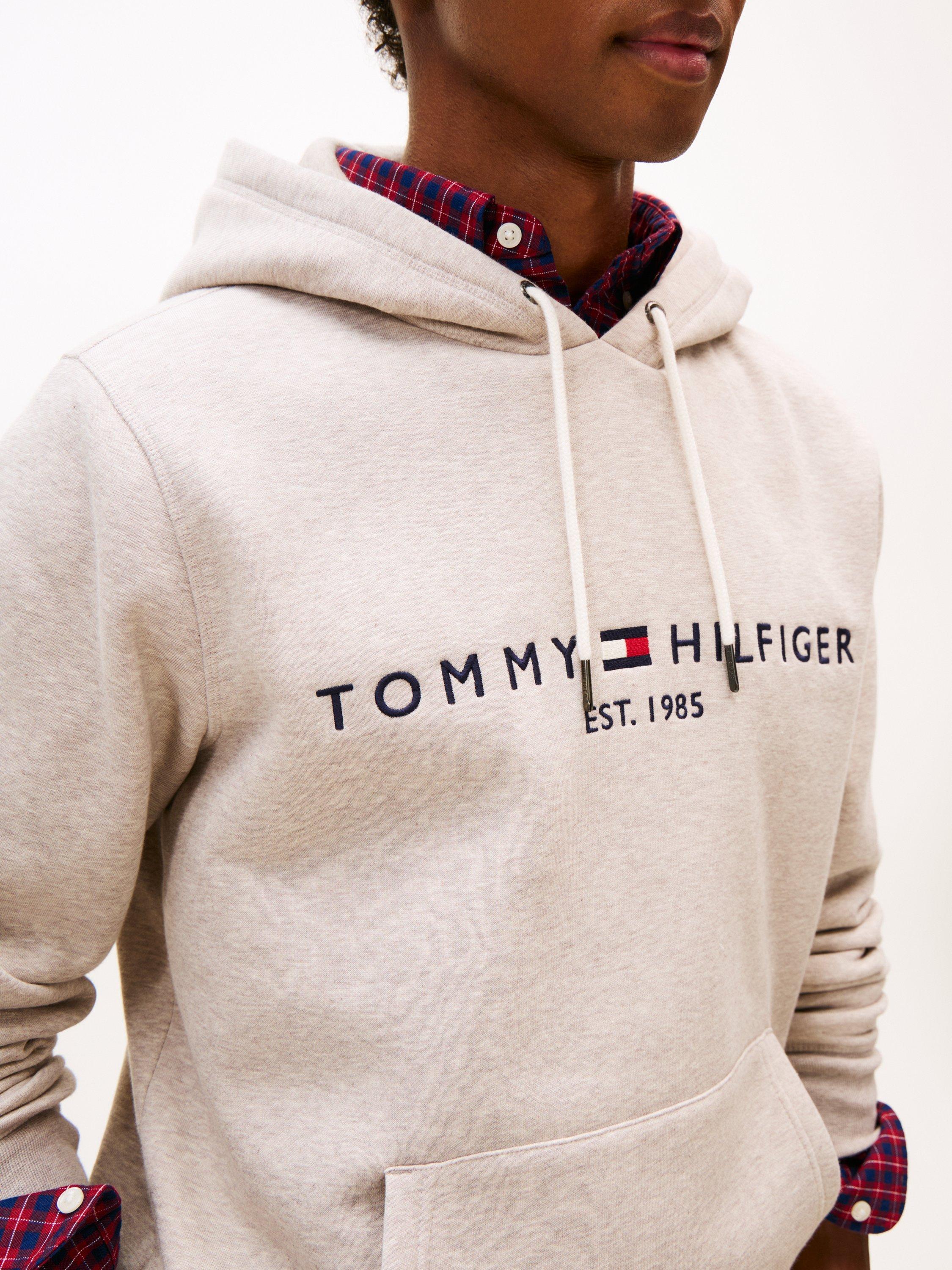 Product image 5 of 5, which shows Tommy Hilfiger Fleece Drawstring Hoodie, Pebble, M